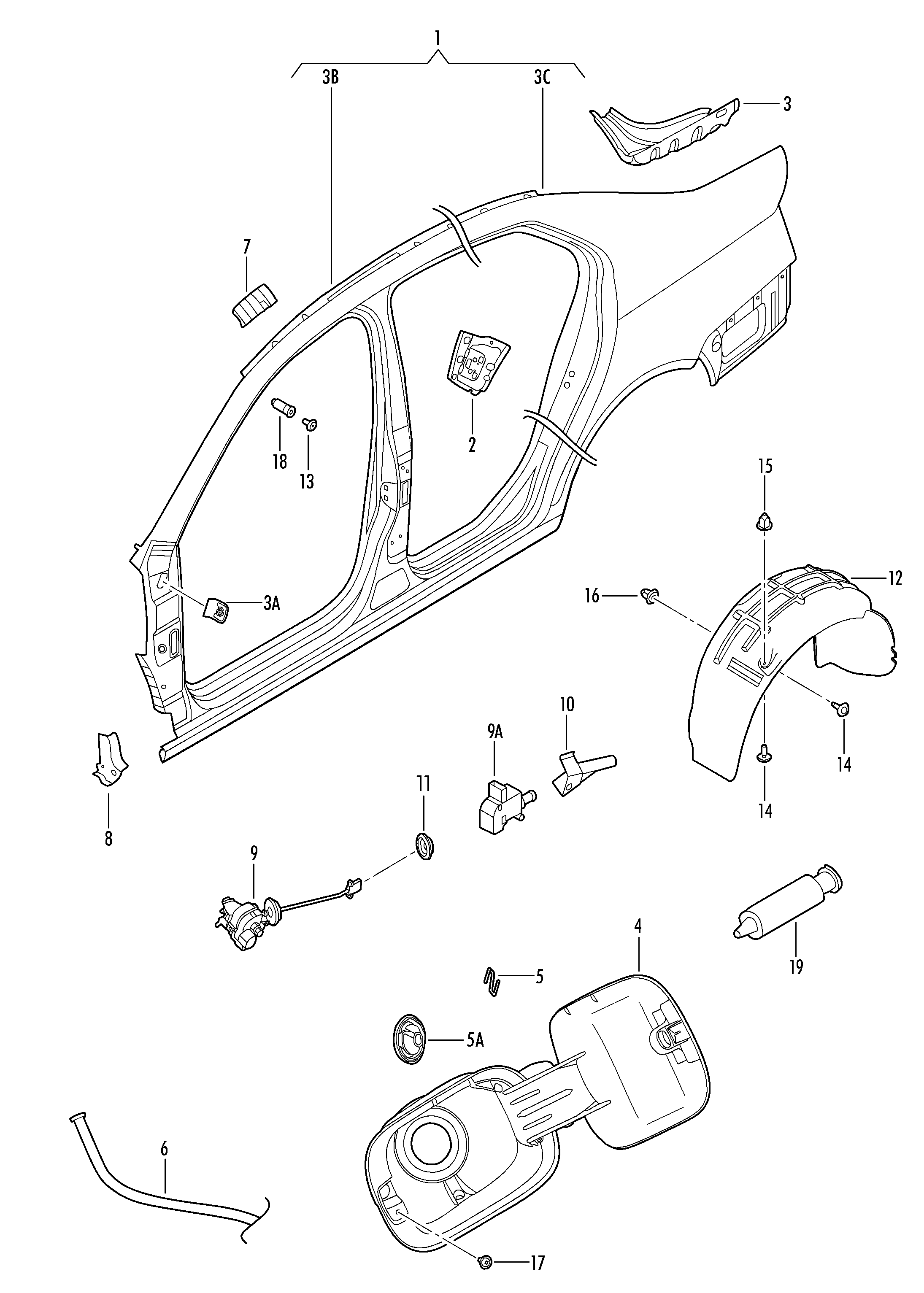 Skoda 1K5 810 773A - Élément d'ajustage, verrouillage central parts5.com