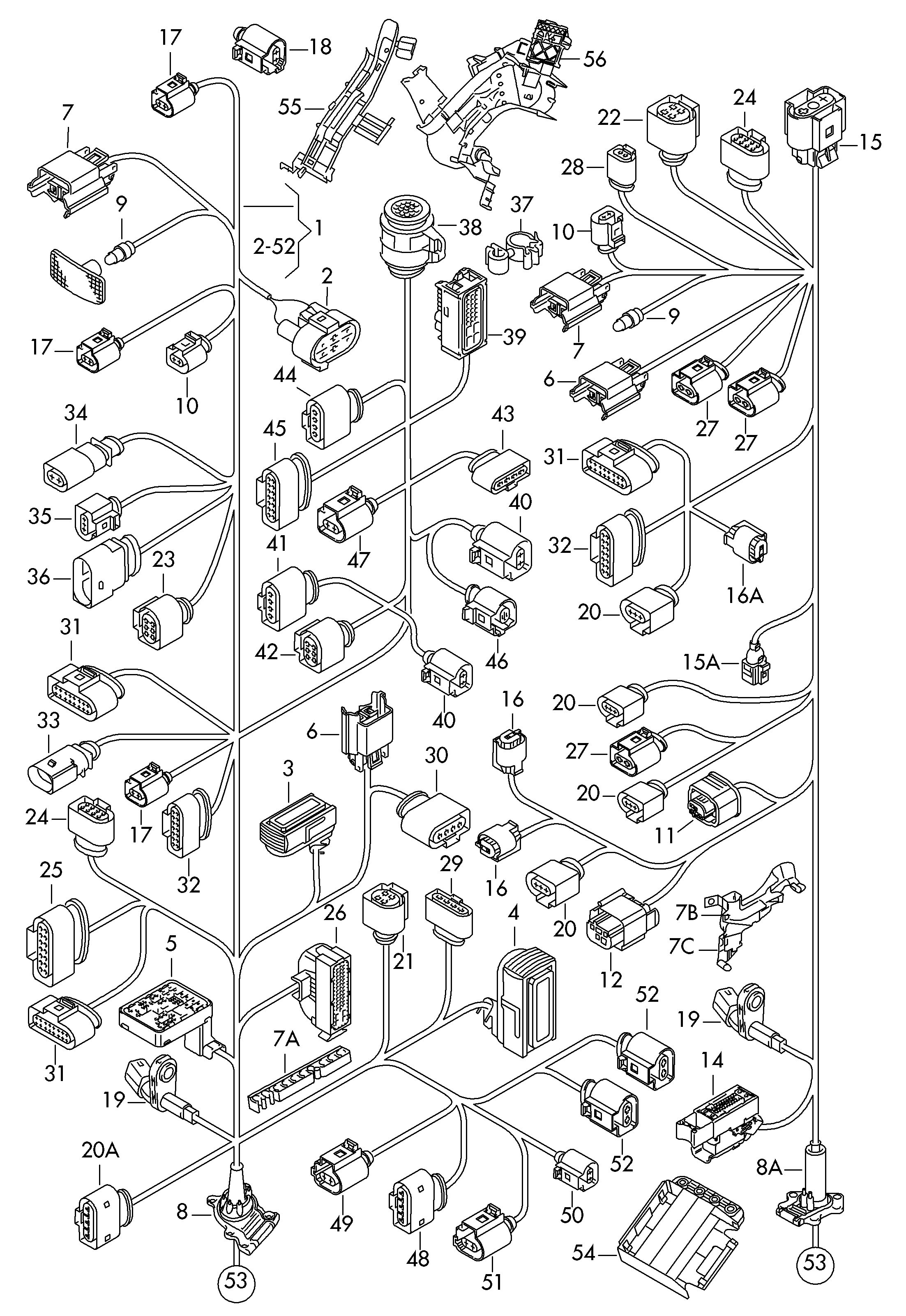 Seat 6X0 973 717 - Cable Repair Set, central electrics parts5.com