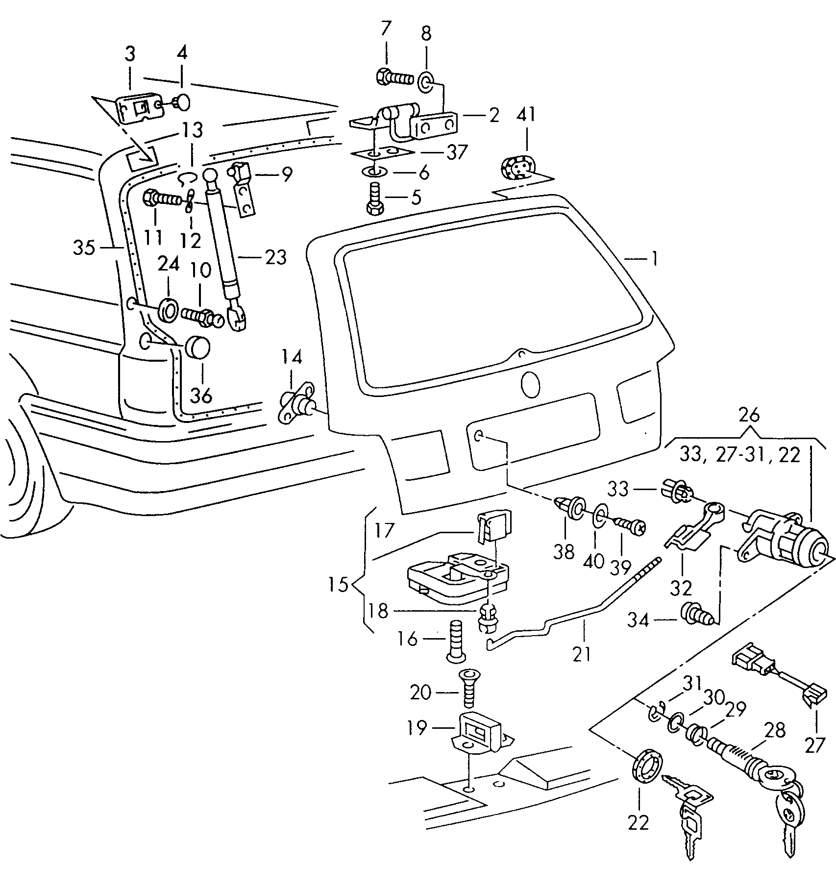 VW 3A9 827 550 - Amortizor portbagaj parts5.com