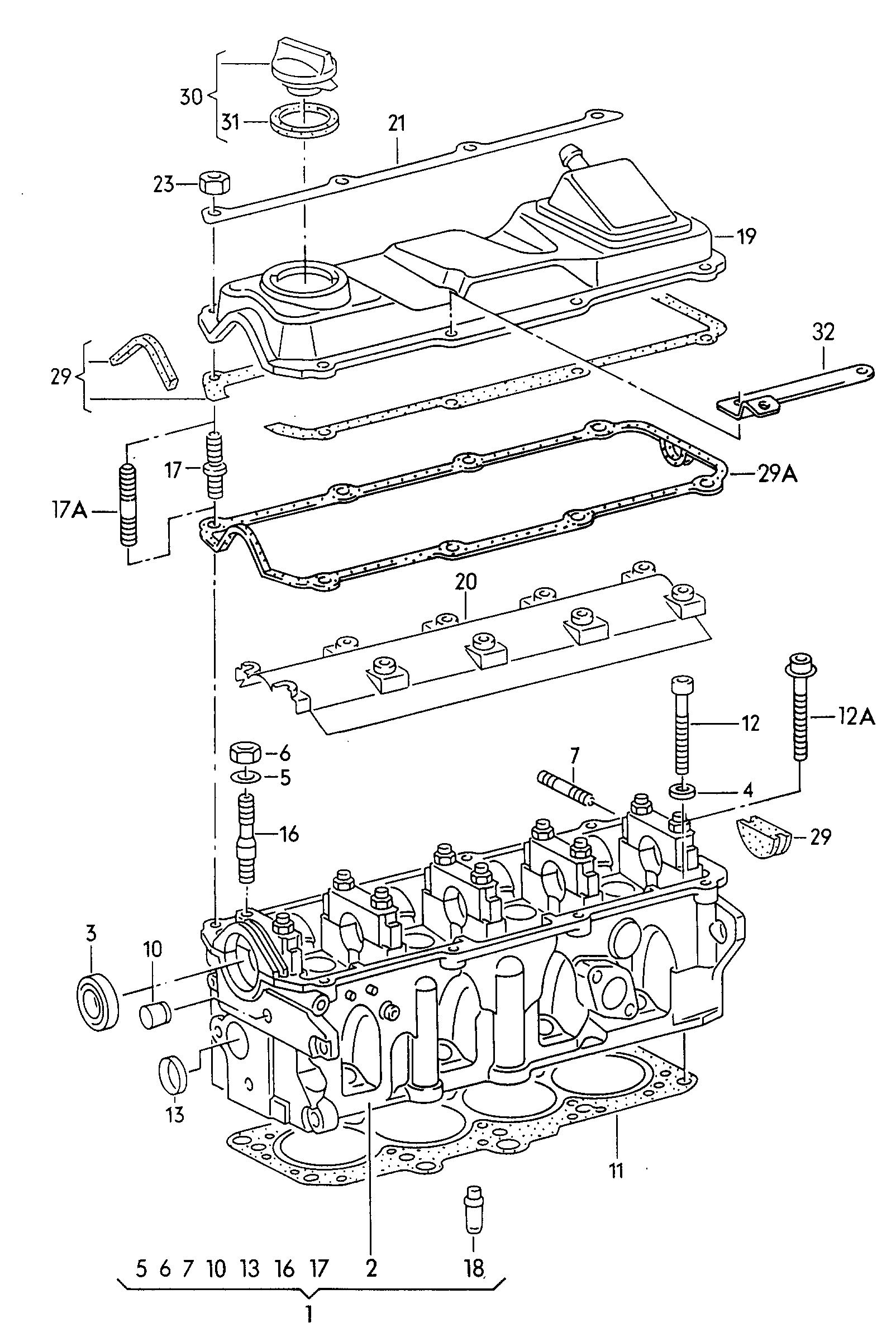 VW 050 103 384 - Cylinder Head Bolt parts5.com