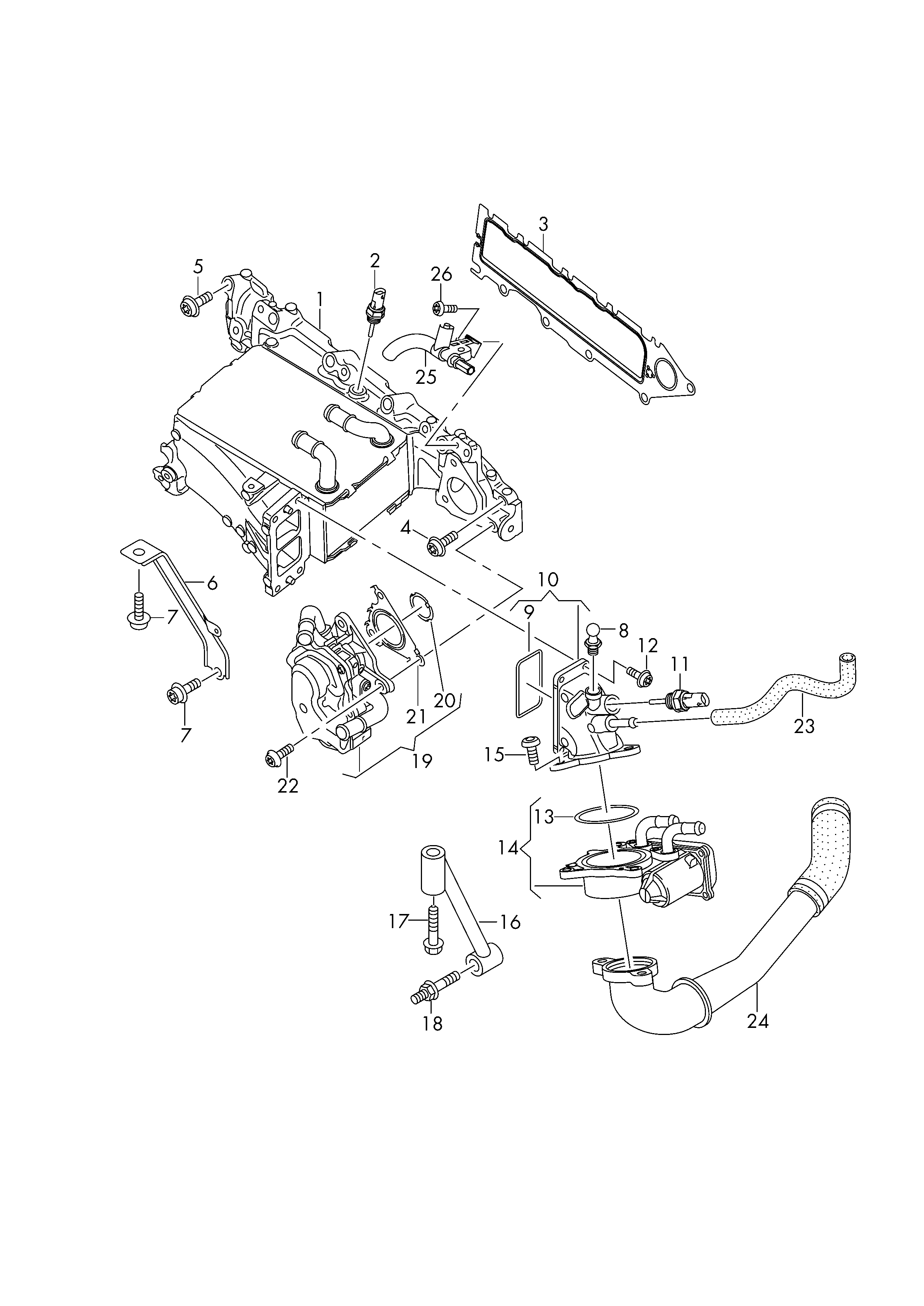 Skoda 04L129717D - Tesnilka, sesalni razdelilnik parts5.com