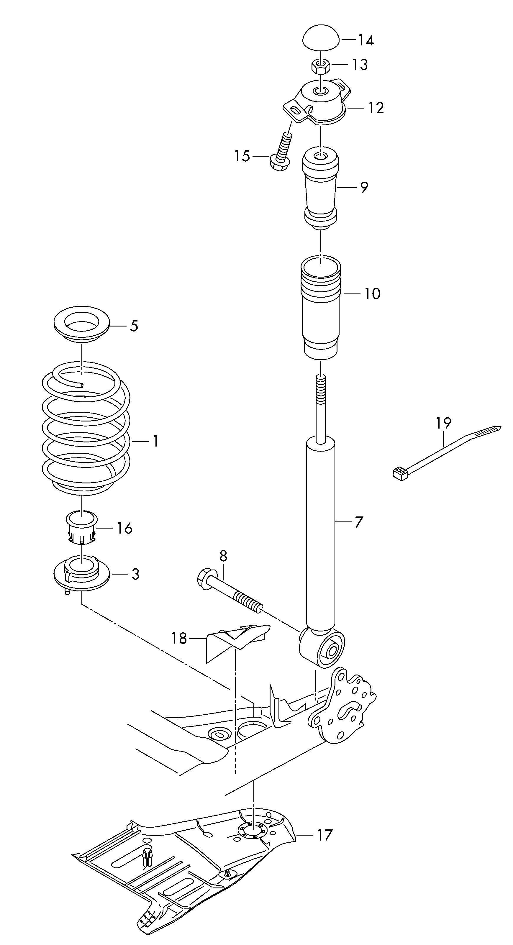 VW 5Q0513049CQ - Shock Absorber parts5.com