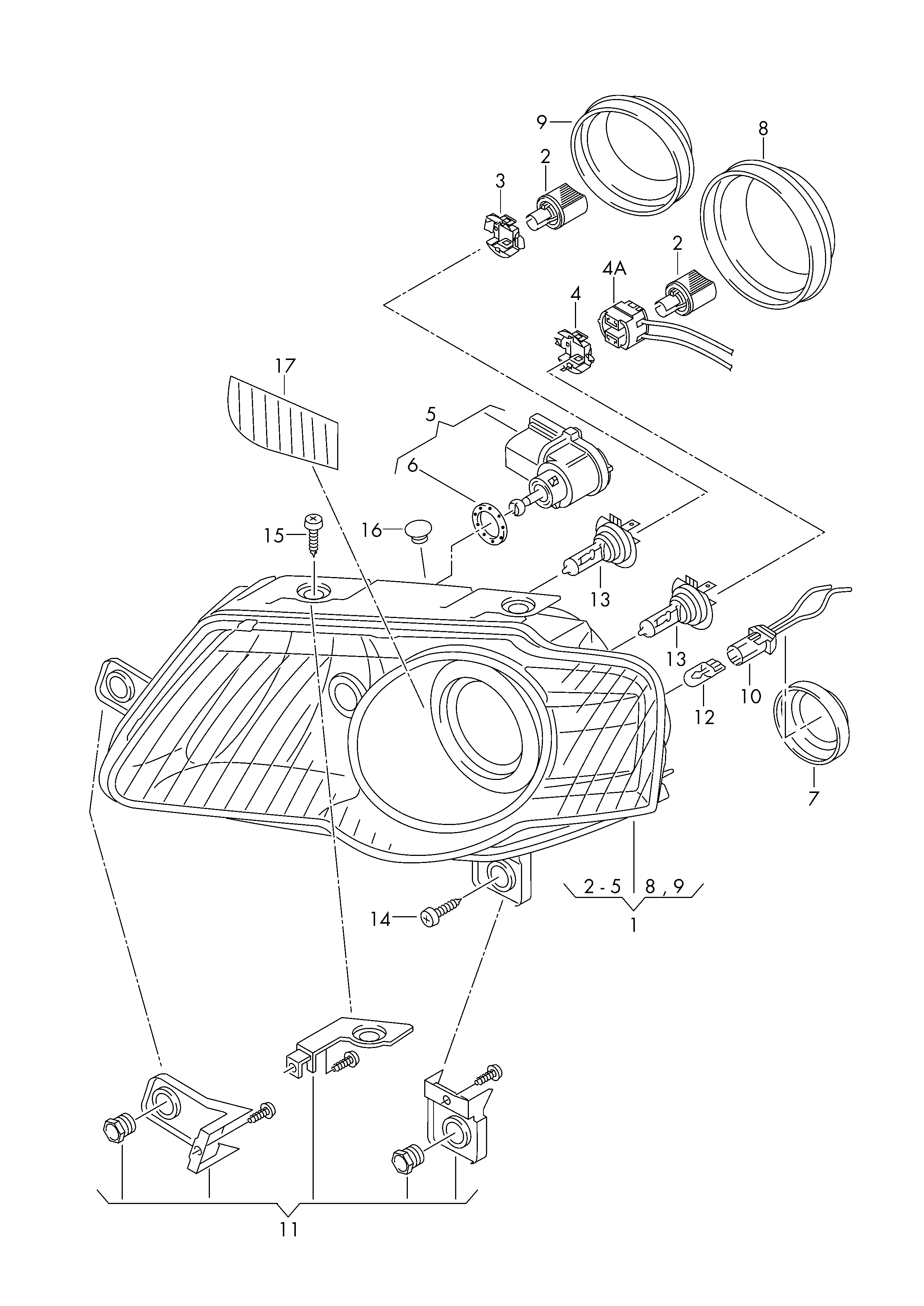 VAG 3B0941160B - Zarnica, dnevna luc za voznjo parts5.com