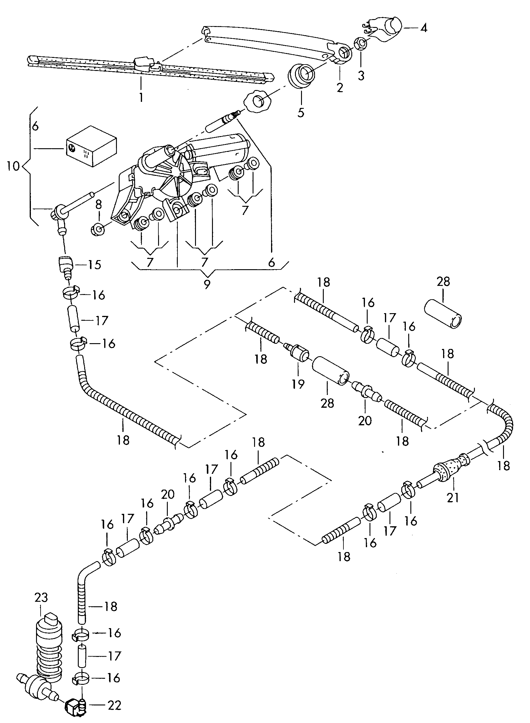 VW 3B9 955 985 A - Washer Fluid Jet, windscreen parts5.com