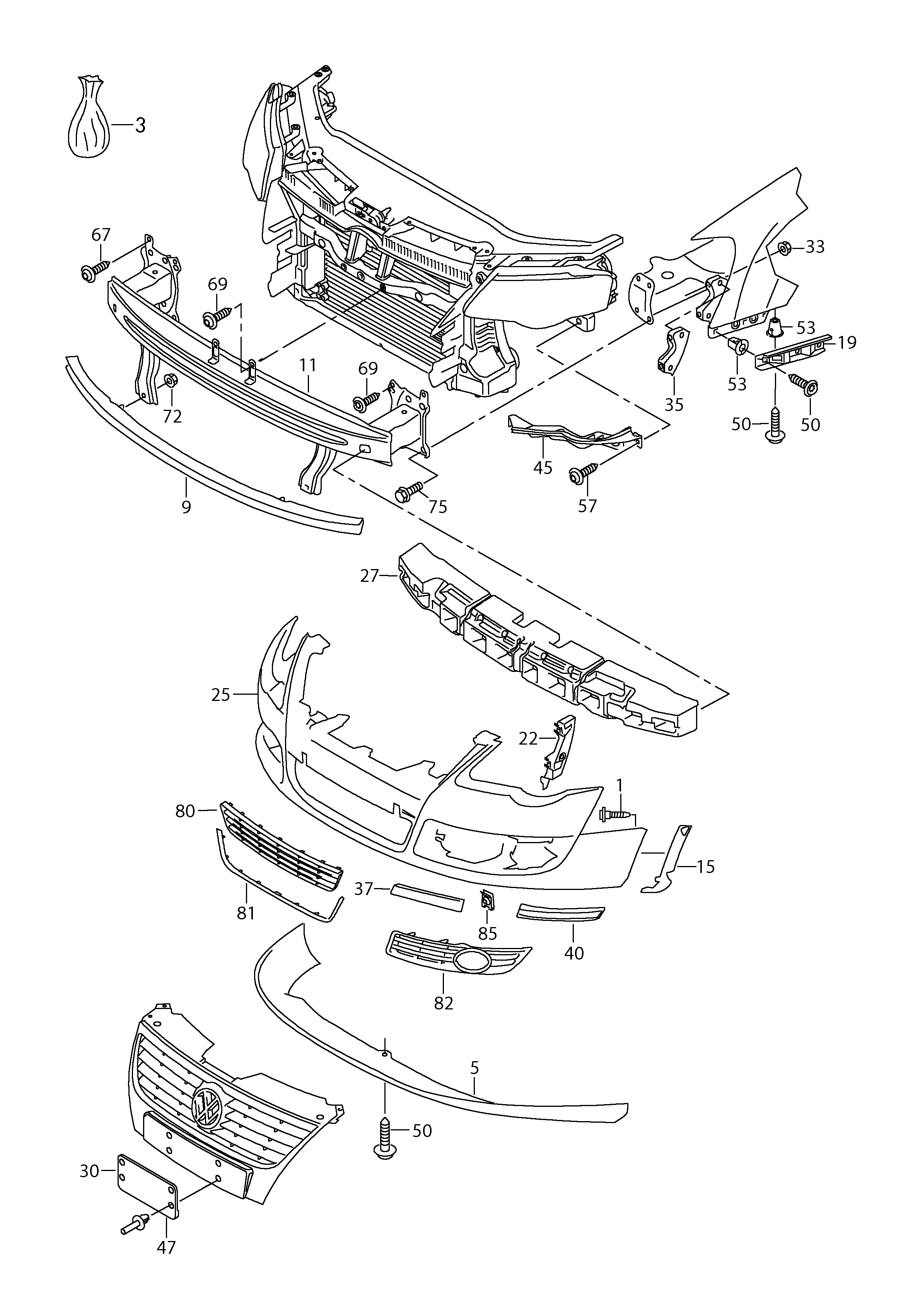 VW 3C0807093 - Cross Member parts5.com