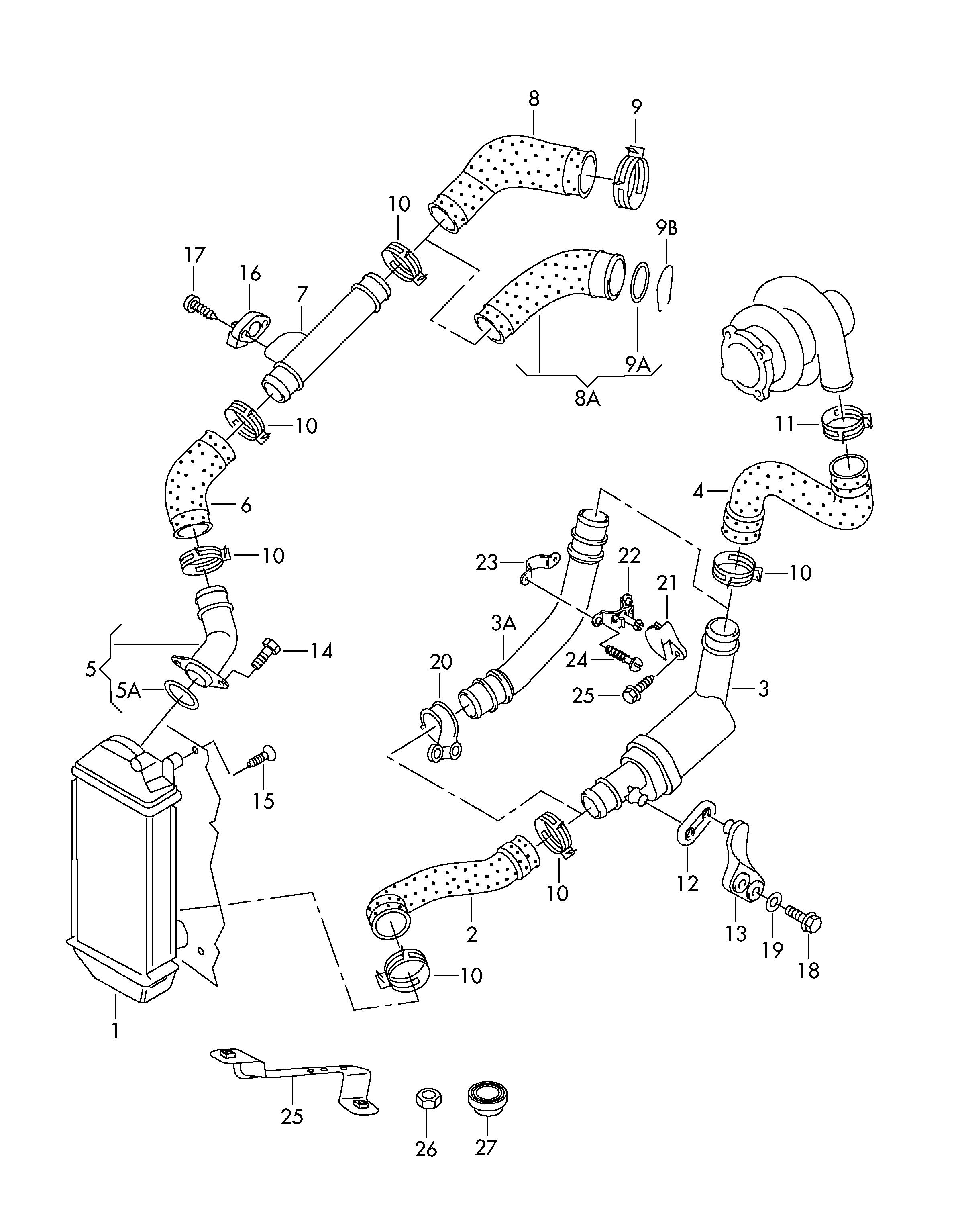 Porsche 1J0 145 769D - Ureche sustinere, aer umplere parts5.com