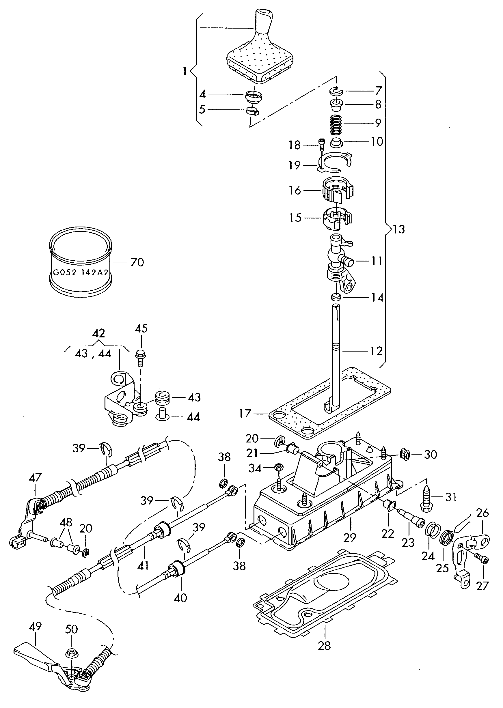 VAG 1J0711761C - Tross,käigukast parts5.com