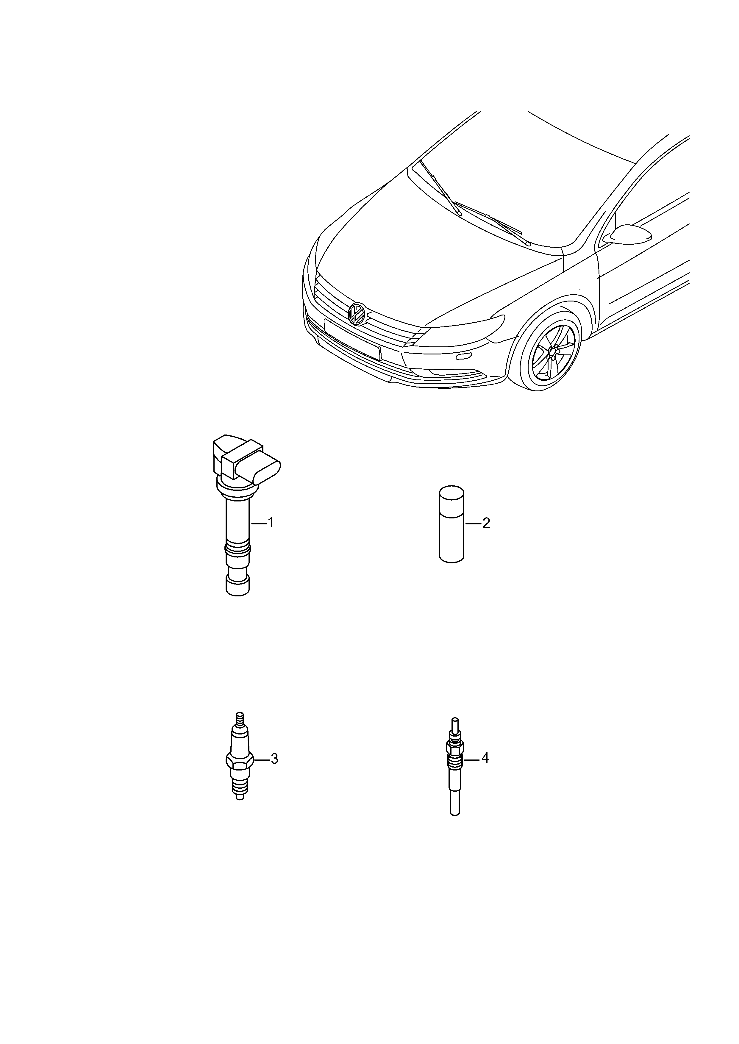 Lamborghini 07K 905 715 G - ignition coil with spark plug connector parts5.com