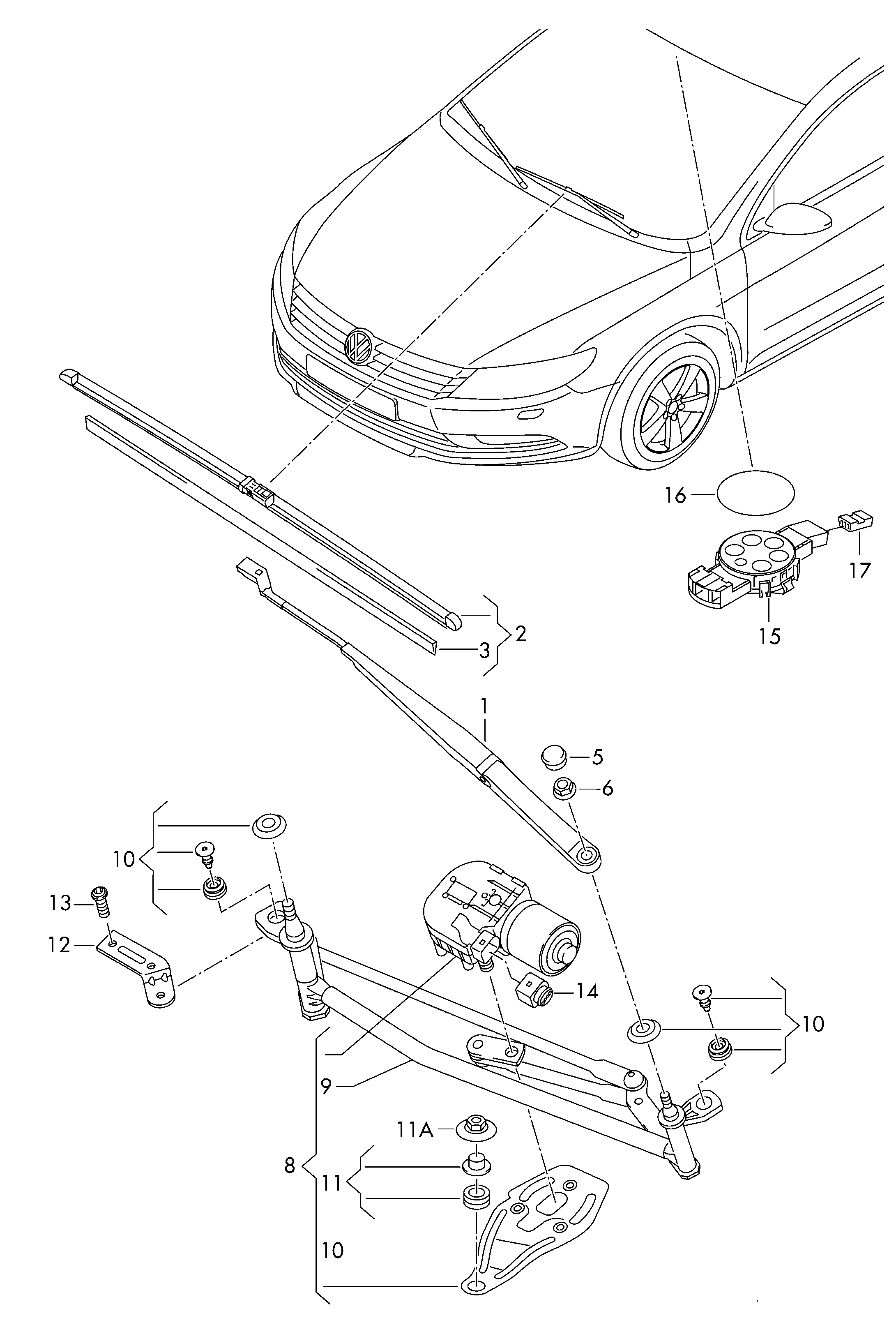 VW 3C8998002 - Silecek süpürgesi parts5.com