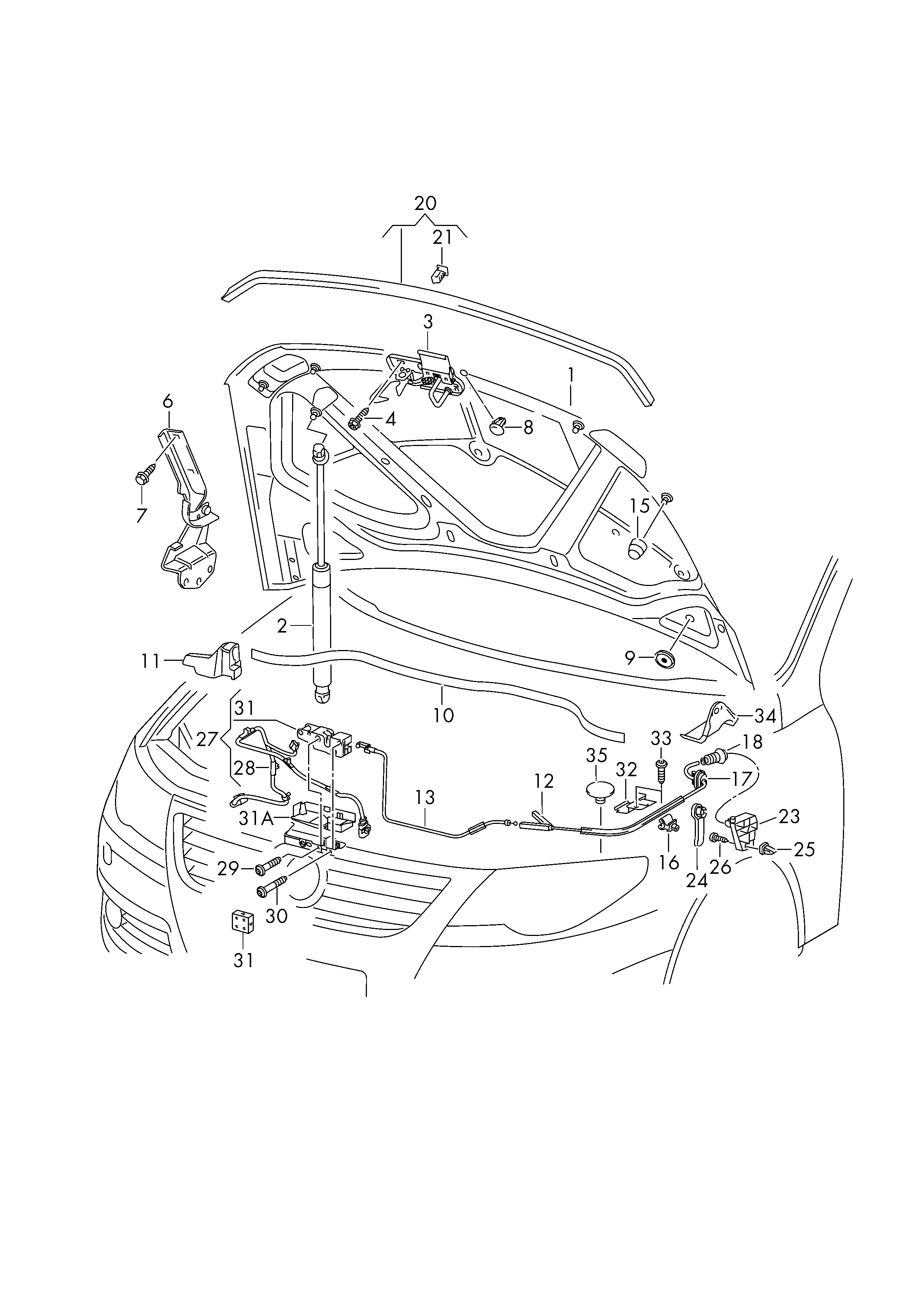 VW 3C8 823 359 - Gas Spring, bonnet parts5.com