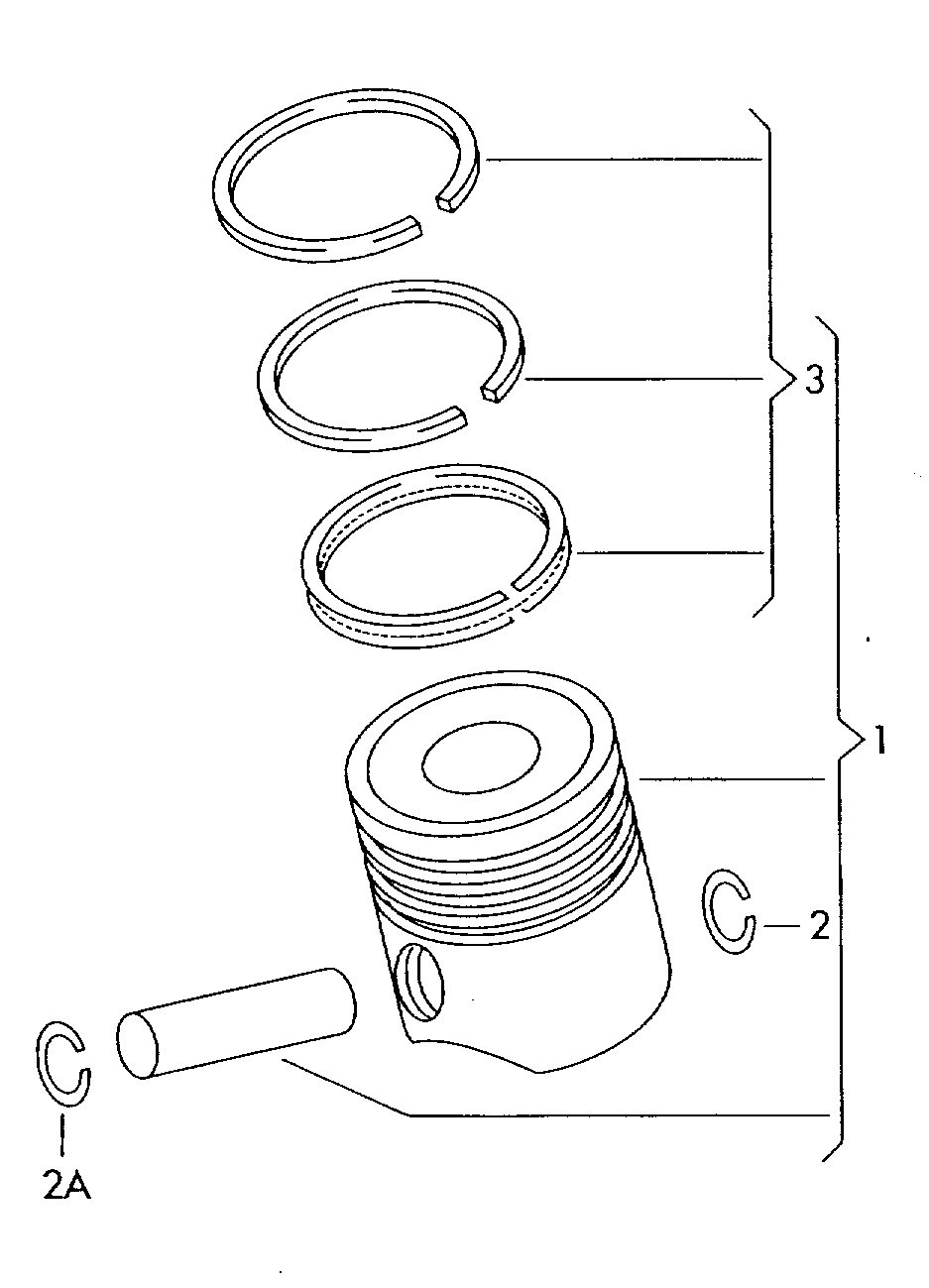 VW 06J198151E - Σετ δακτυλίων εμβόλου parts5.com