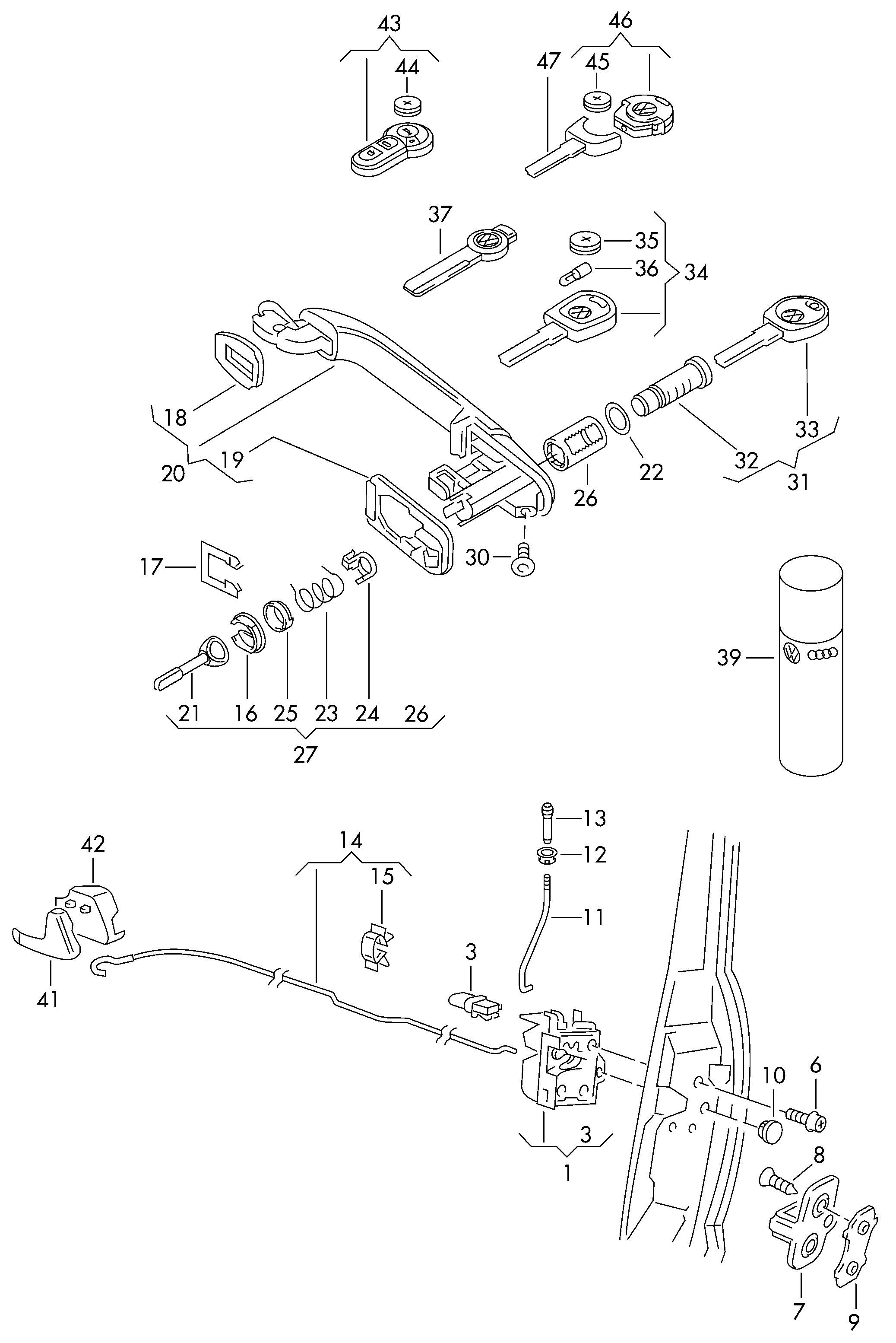 VAG 1H0 837 187 A - Buton de inchidere parts5.com