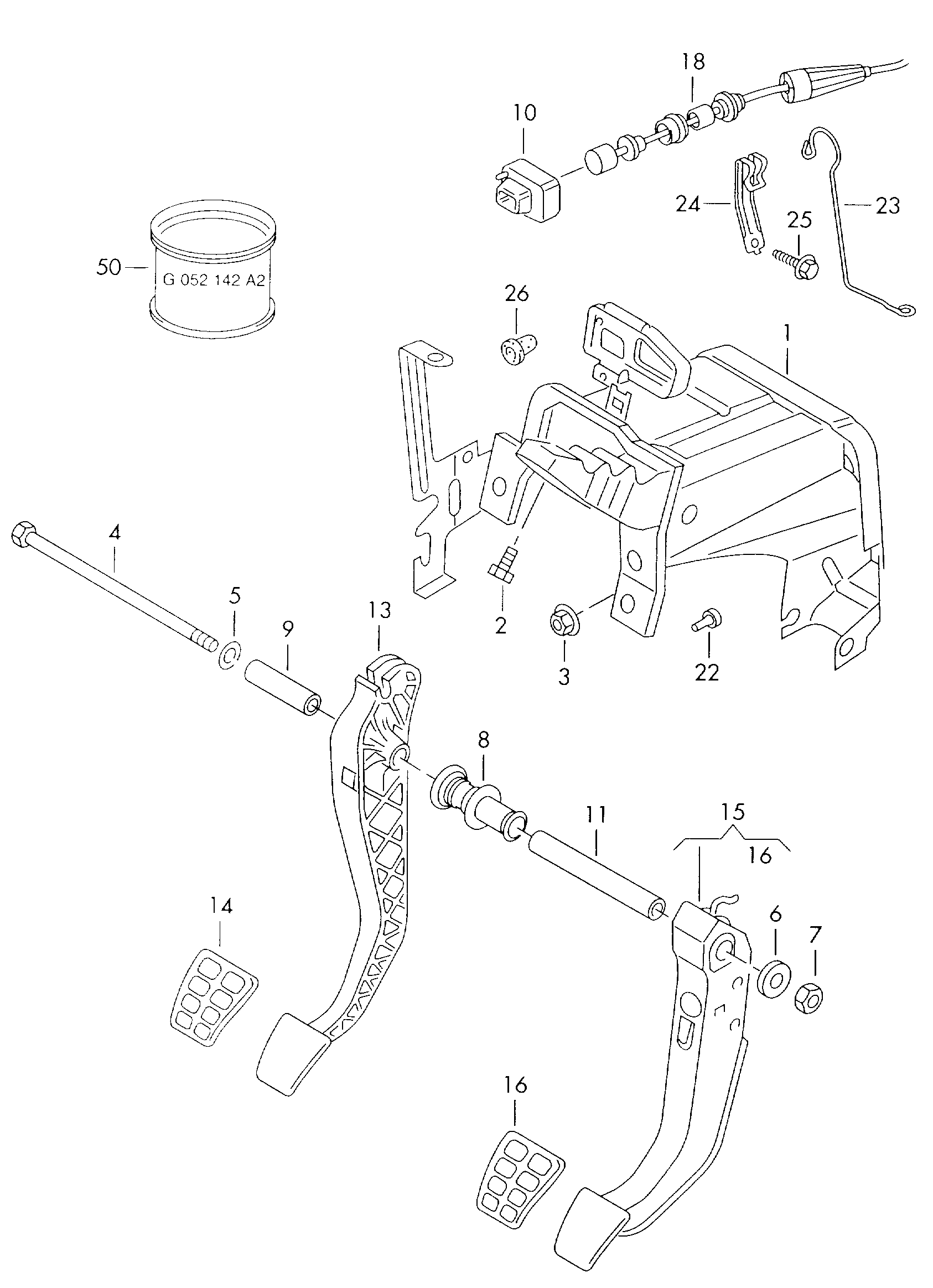 VAG 6X0721173A - Clutch Pedal Pad parts5.com