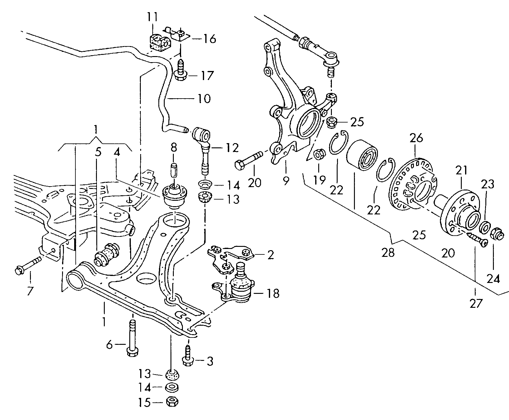 Seat 191 407 151 B - Brat, suspensie roata parts5.com