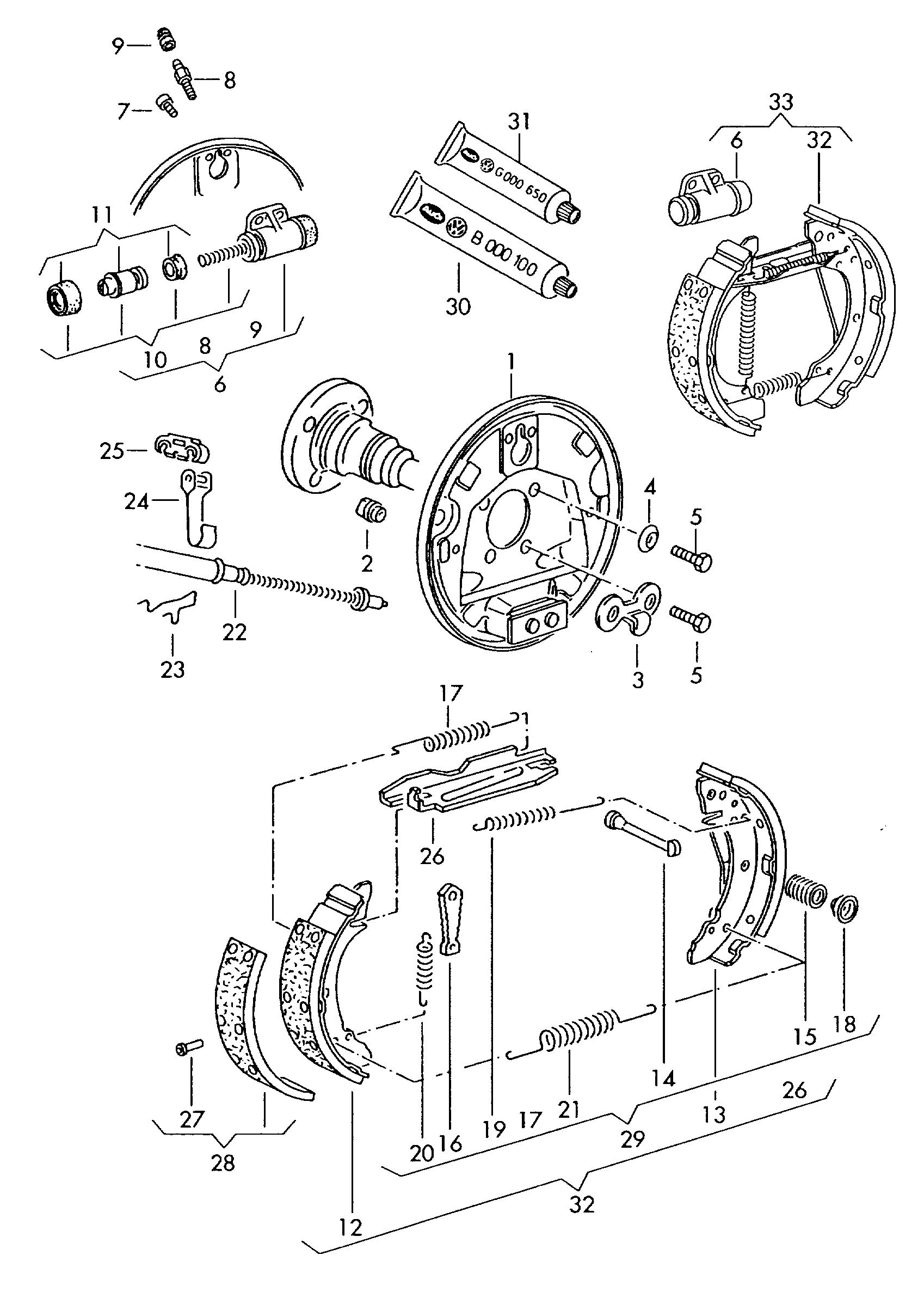 VAG 867 609 525 - Juego de zapatas de frenos parts5.com