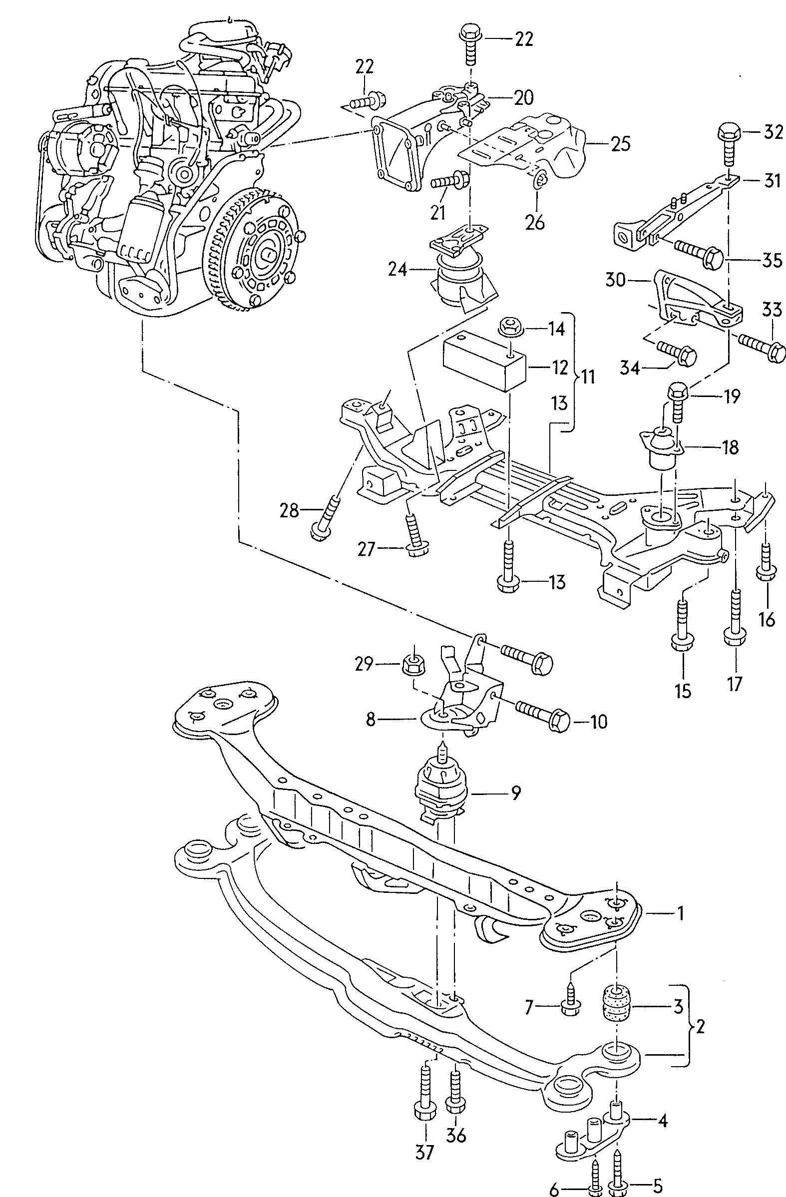 VW (FAW) 535 199 262 - Suport motor parts5.com