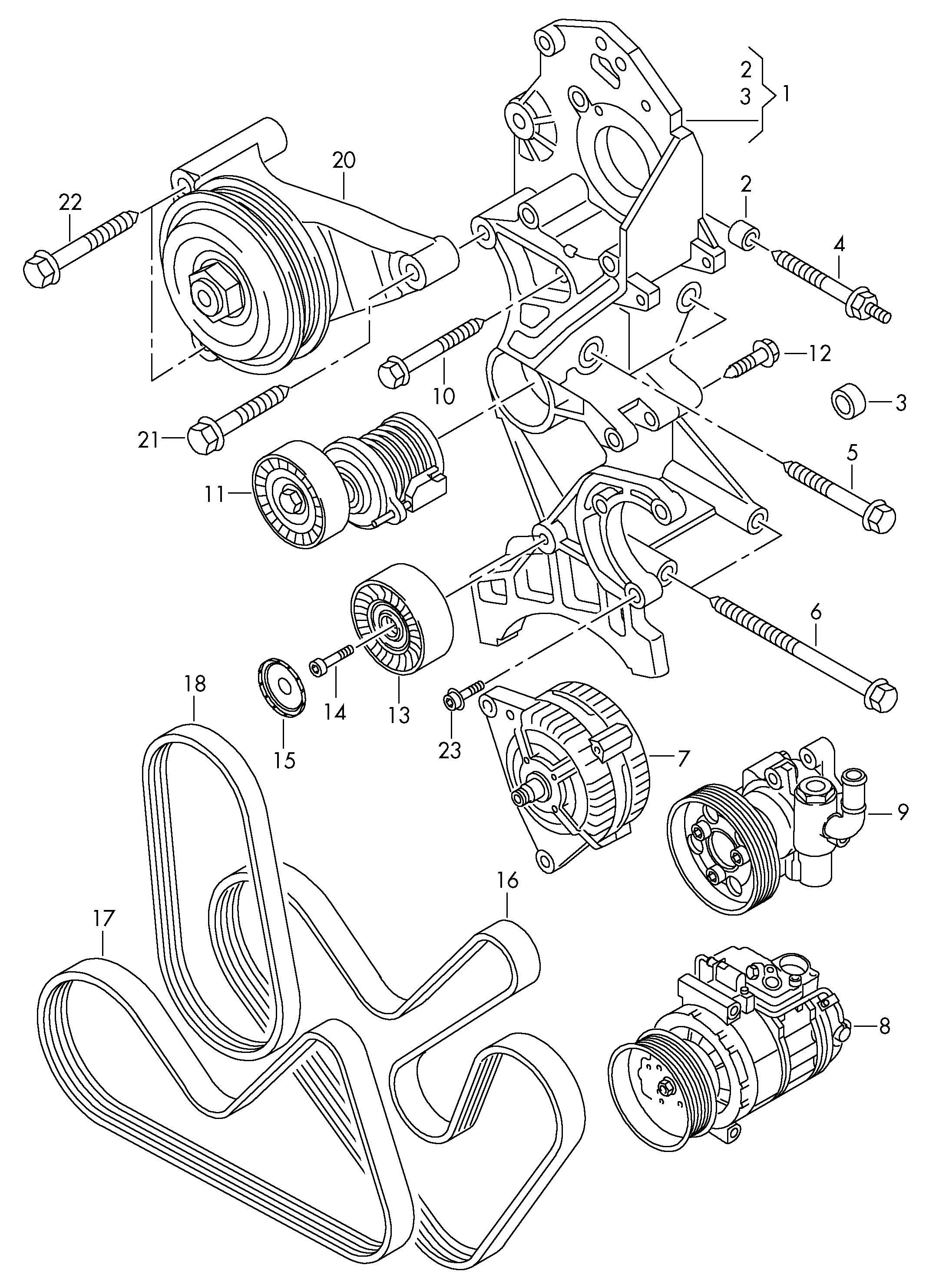 Skoda 03G145276 - Deflection / Guide Pulley, v-ribbed belt parts5.com