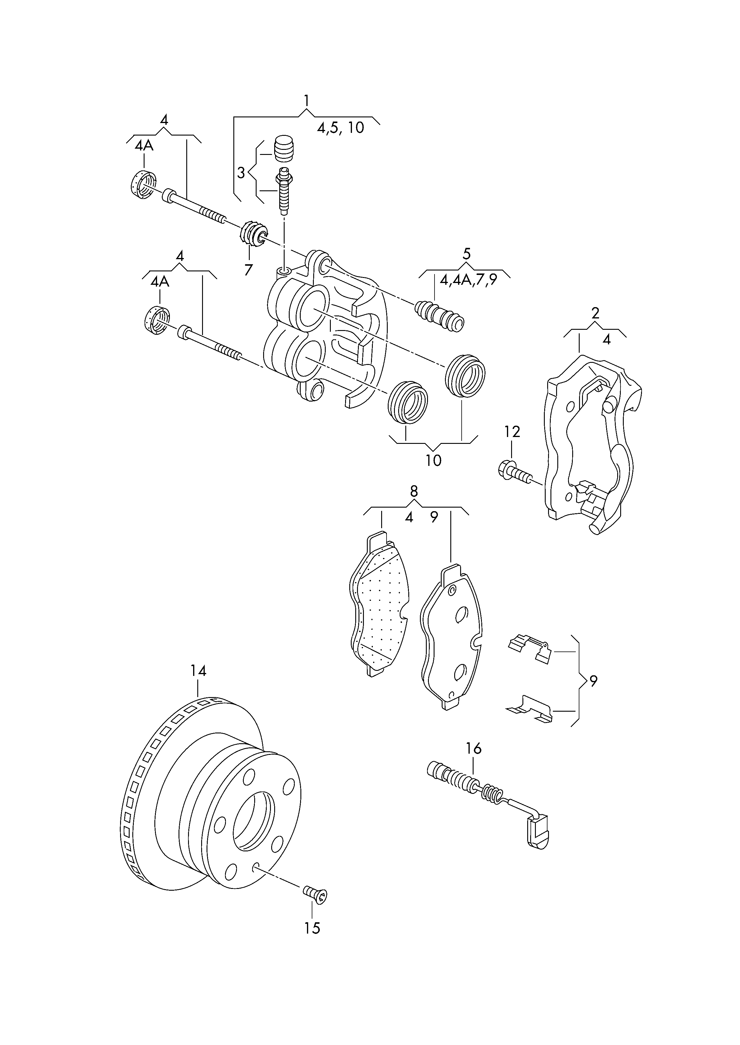 VAG 2E0 698 151 E - Kit de plaquettes de frein, frein à disque parts5.com