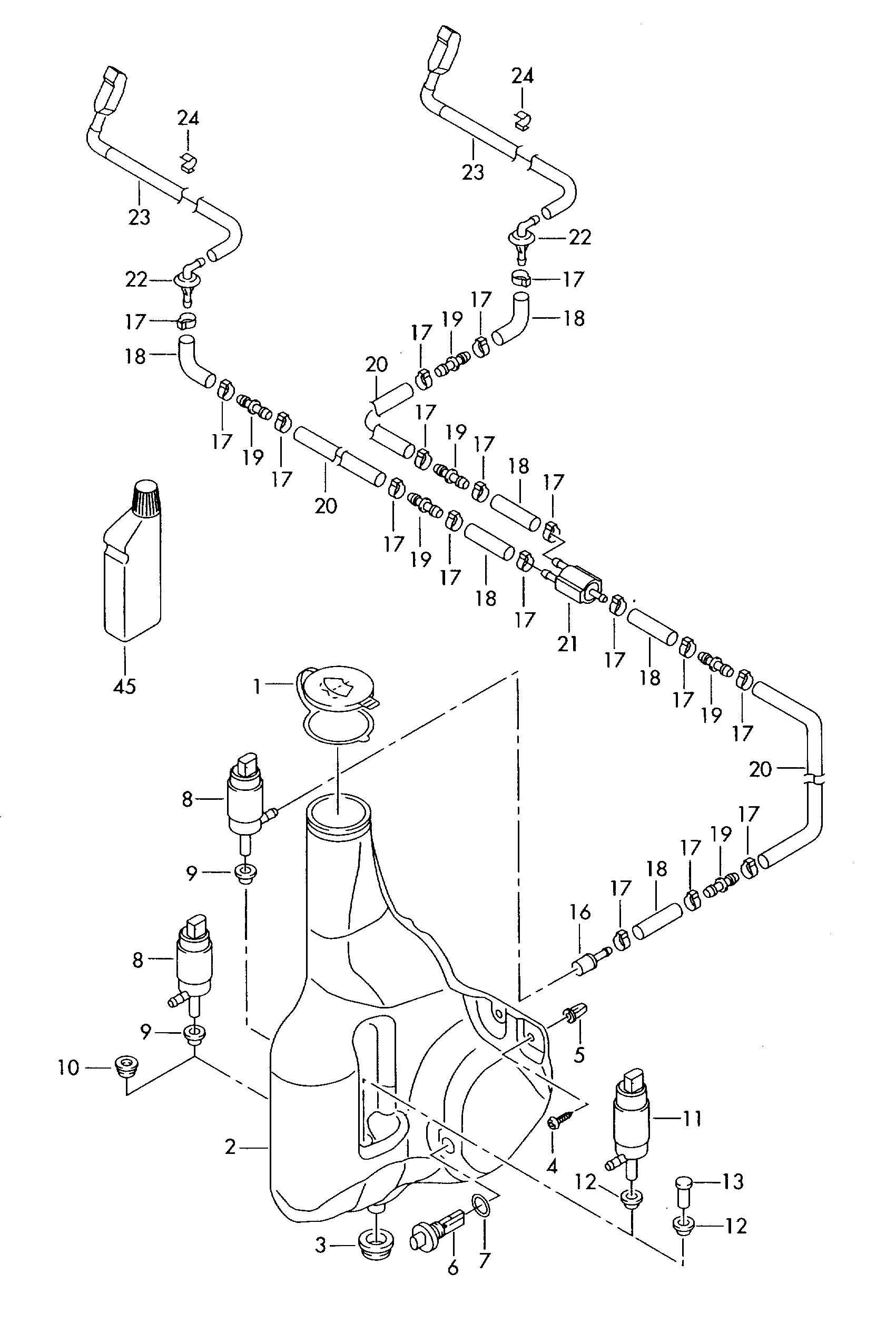 AUDI 2E0 955 951 - Water Pump, window cleaning parts5.com