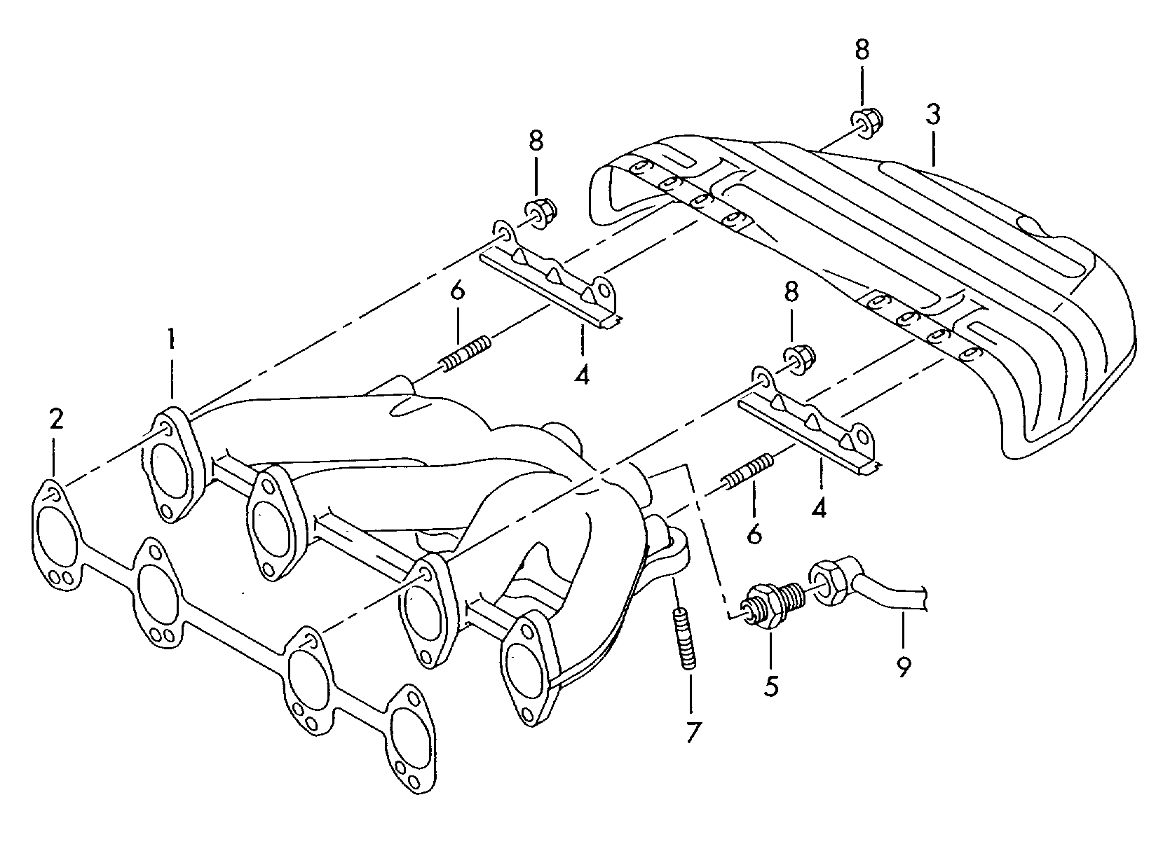 Seat 06A 253 039 L - Garnitura, galerie evacuare parts5.com