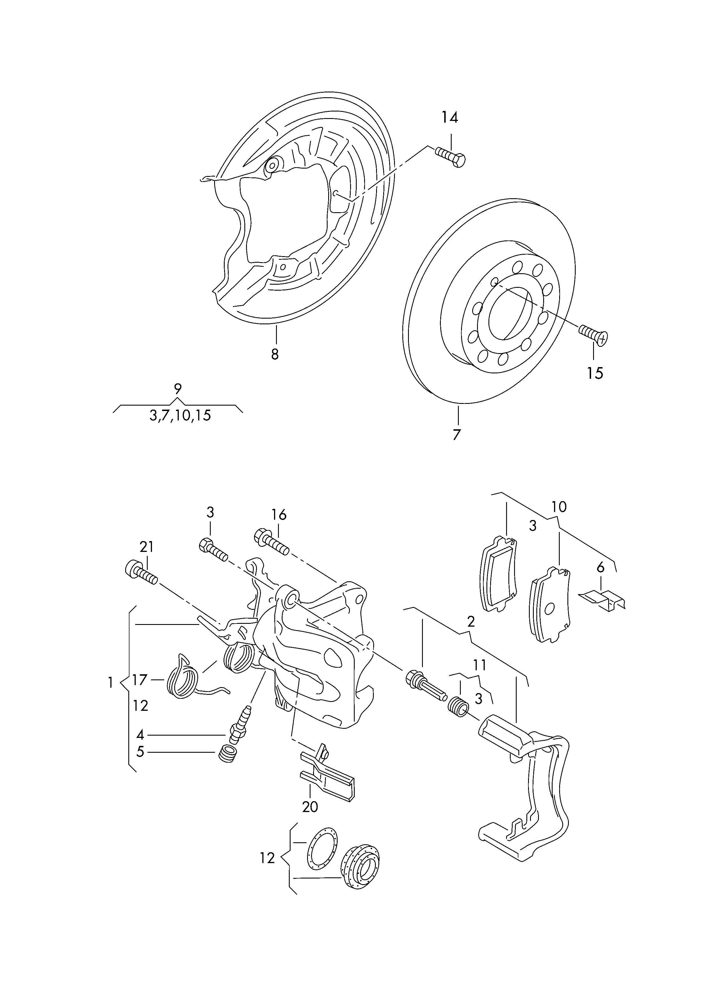 VW 8P0098601N - Set frana, frana disc parts5.com