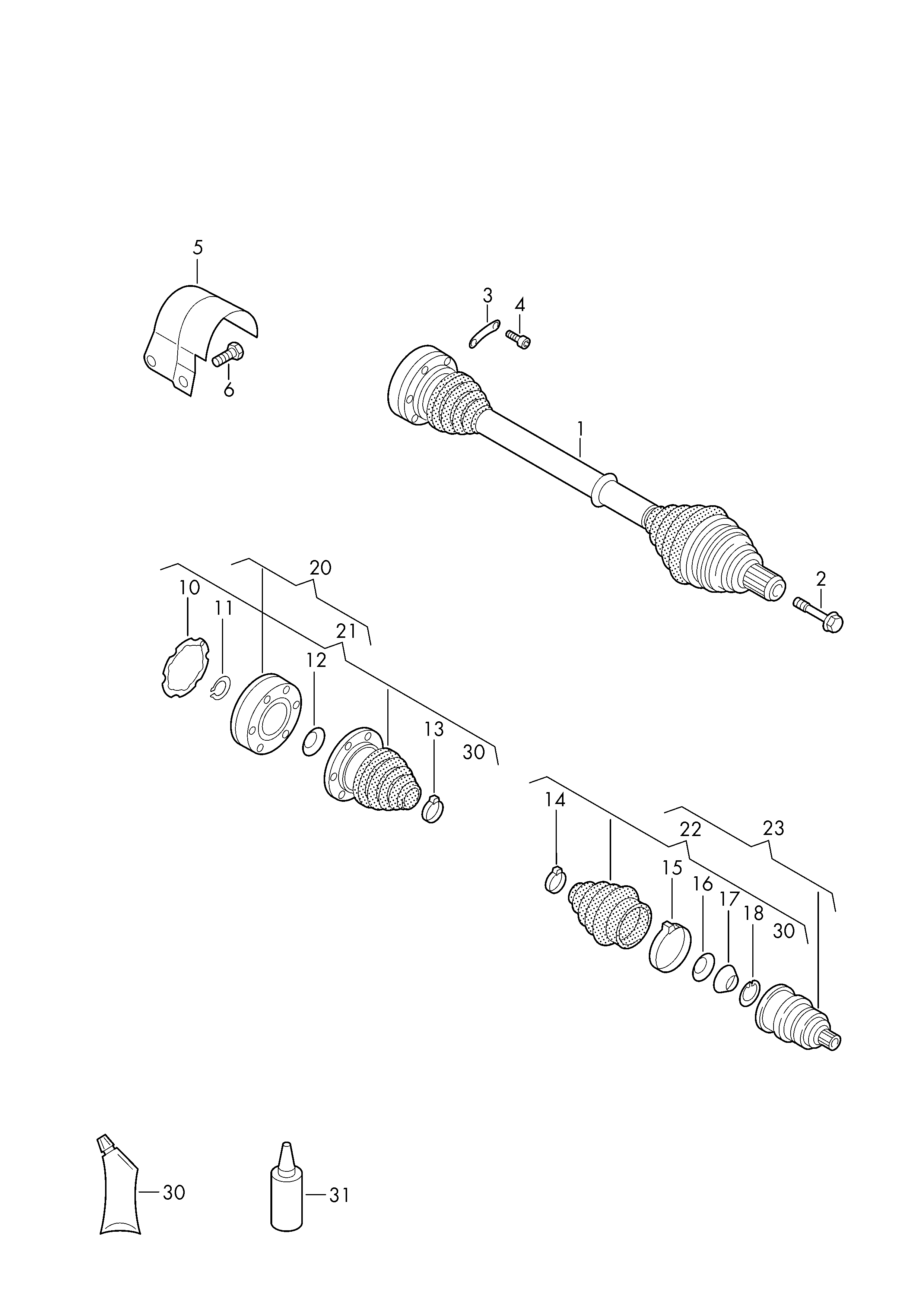 Seat 1K0 498 099 E - Joint Kit, drive shaft parts5.com