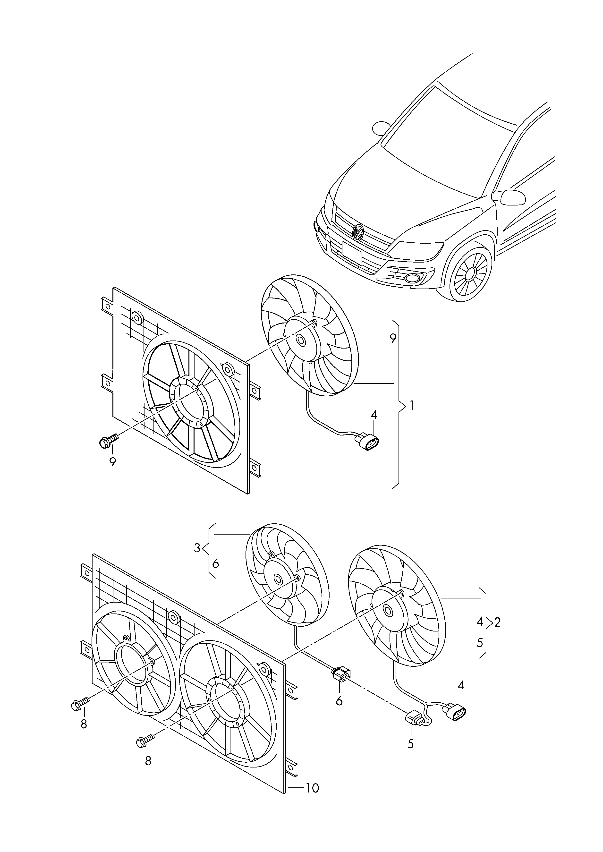 VW 1K0 959 455 FR - Ventilator, radiator parts5.com