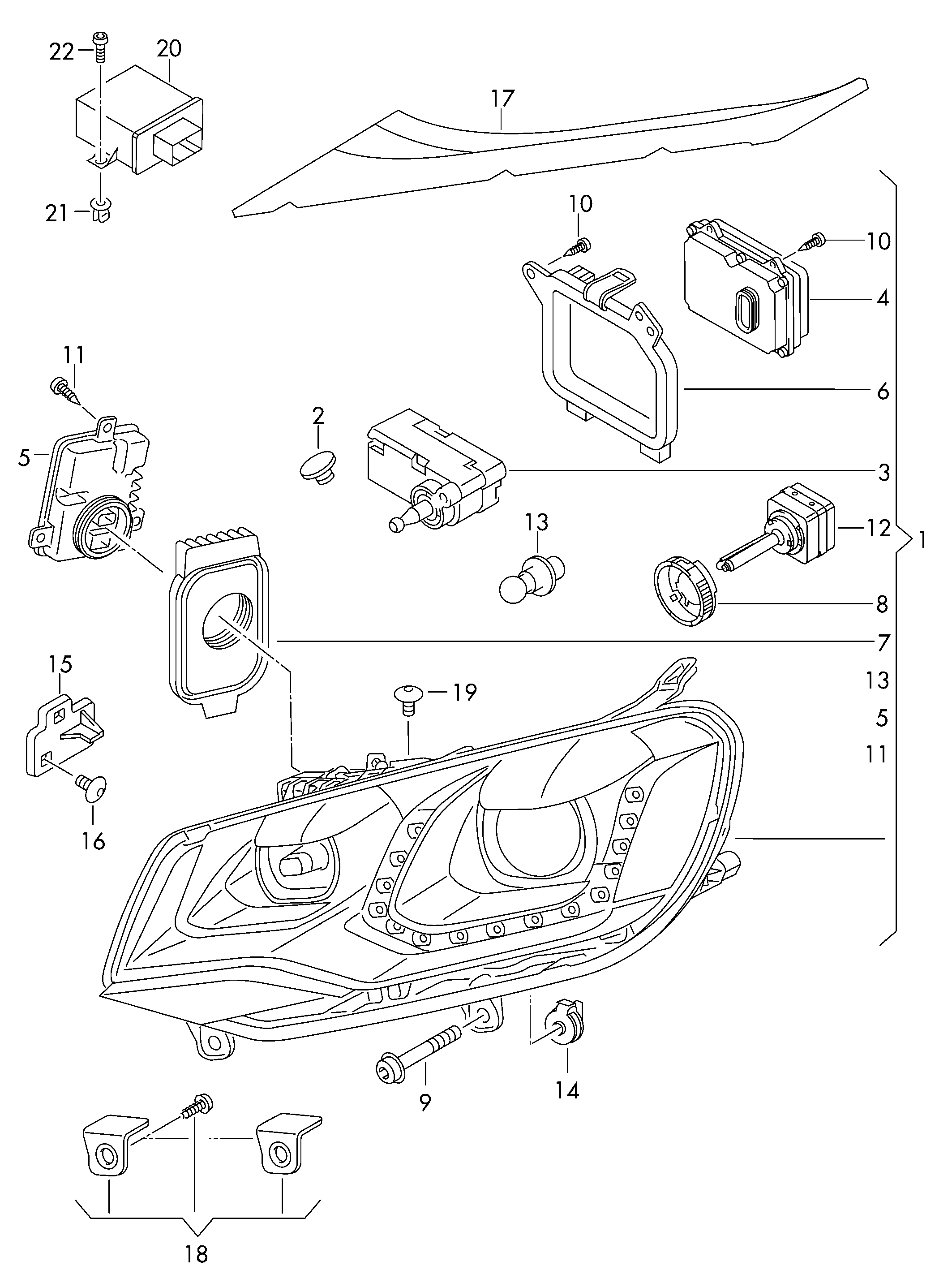 VAG 8K0941597E - Steuergerät, Beleuchtung parts5.com