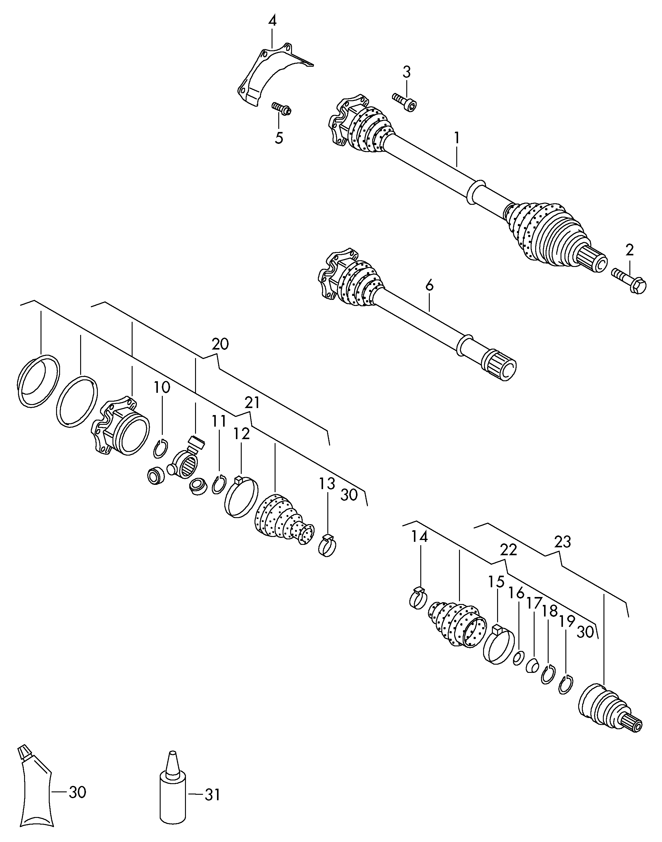 VAG 3B0 498 203 F - Joint-soufflet, arbre de commande parts5.com