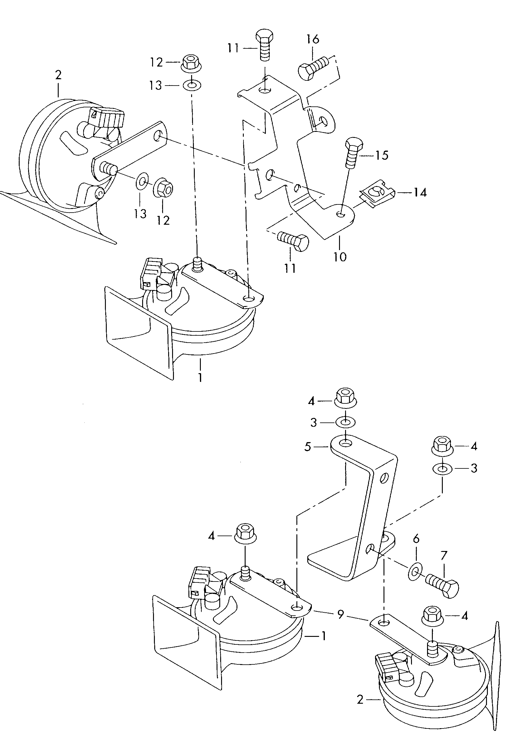 VAG 3U0951206A - Κόρνα parts5.com