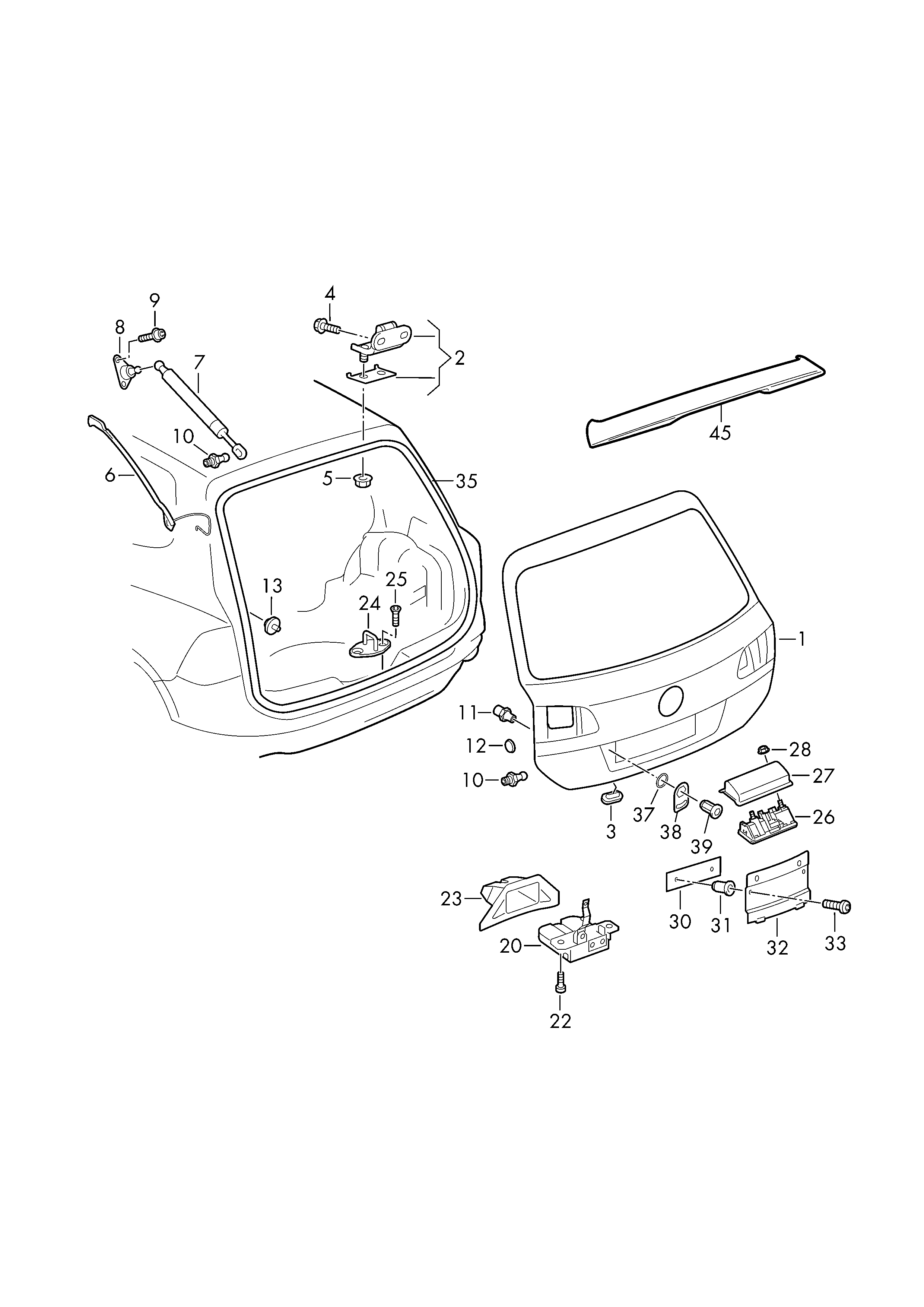 VW 7P6827550A - Gas Spring, boot, cargo area parts5.com