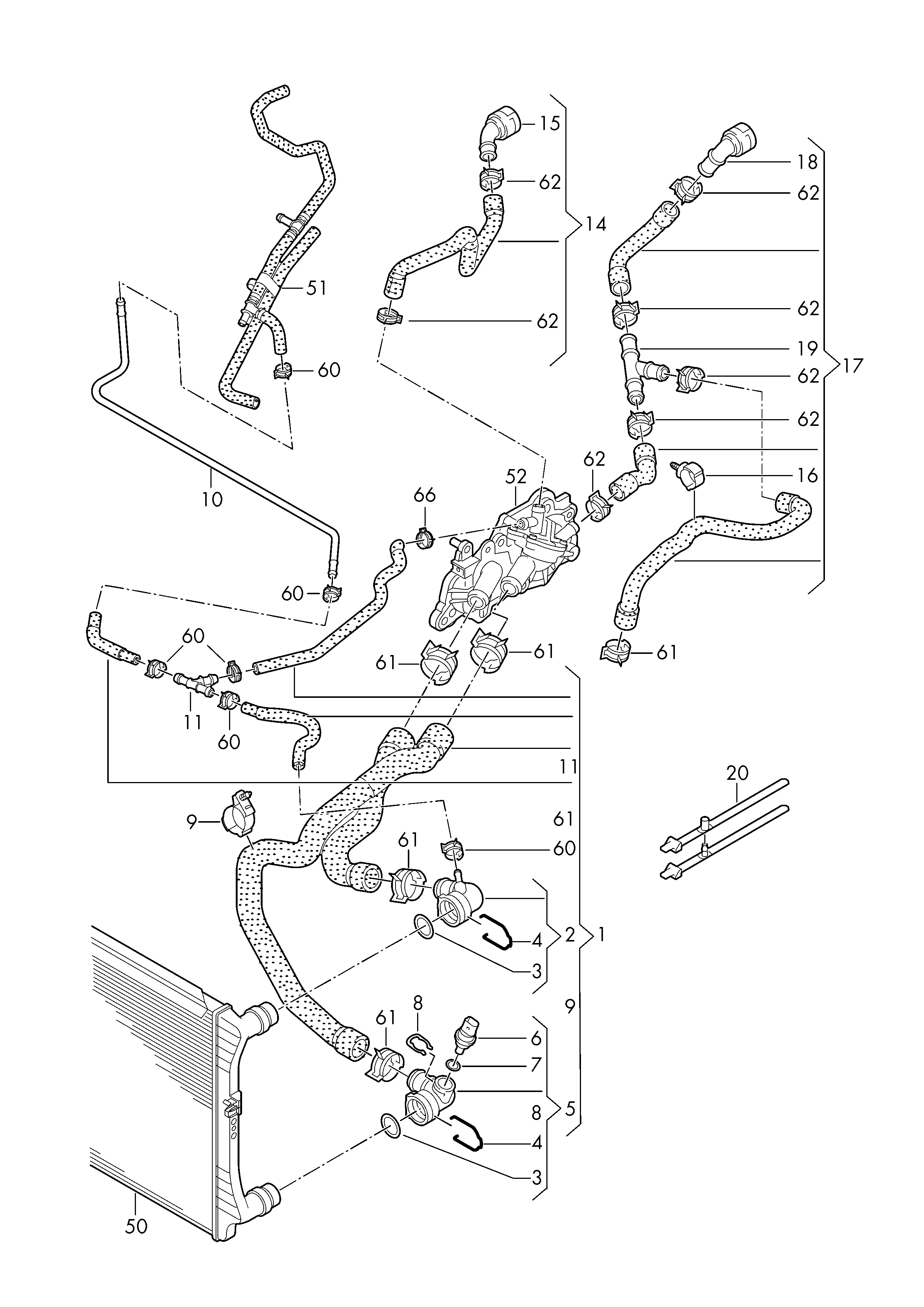 VW 5Q0121049AD - Σωλήνας ψυγείου parts5.com