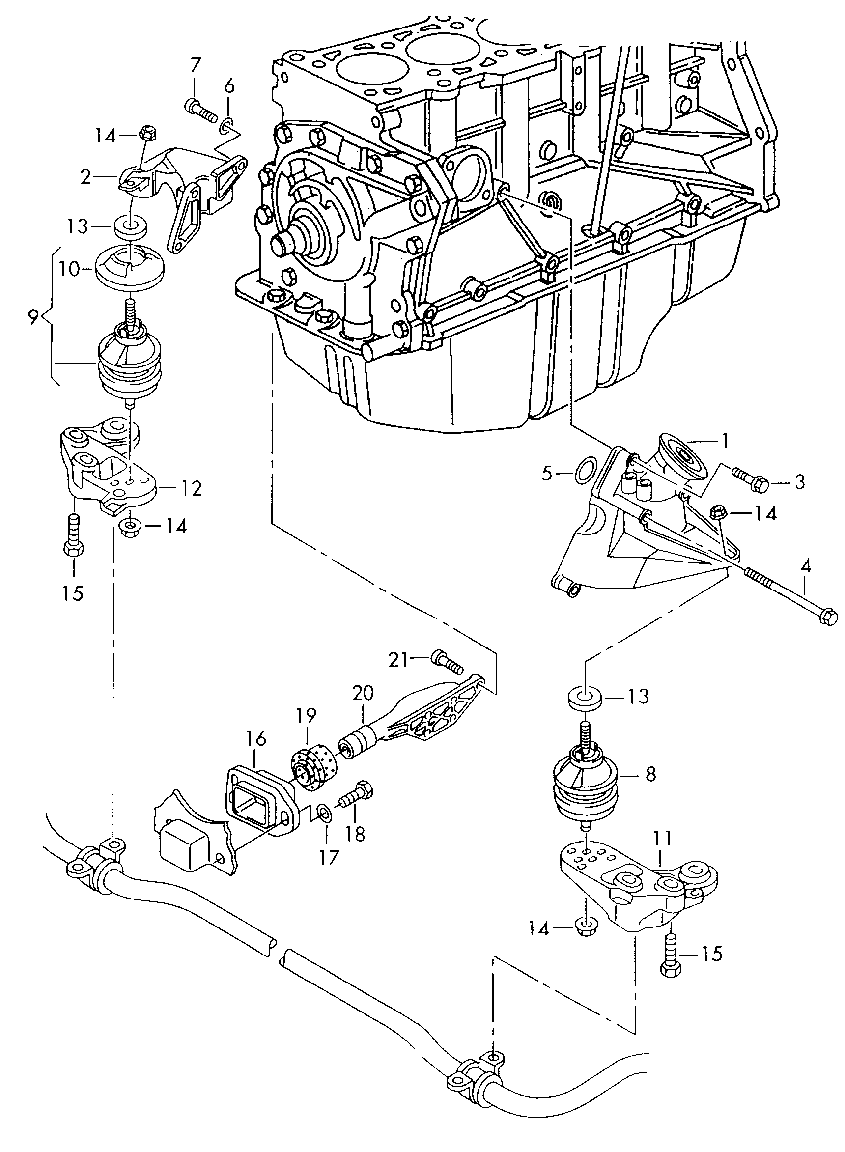 Skoda 8D0 199 379 J - Uležištenje, motor parts5.com