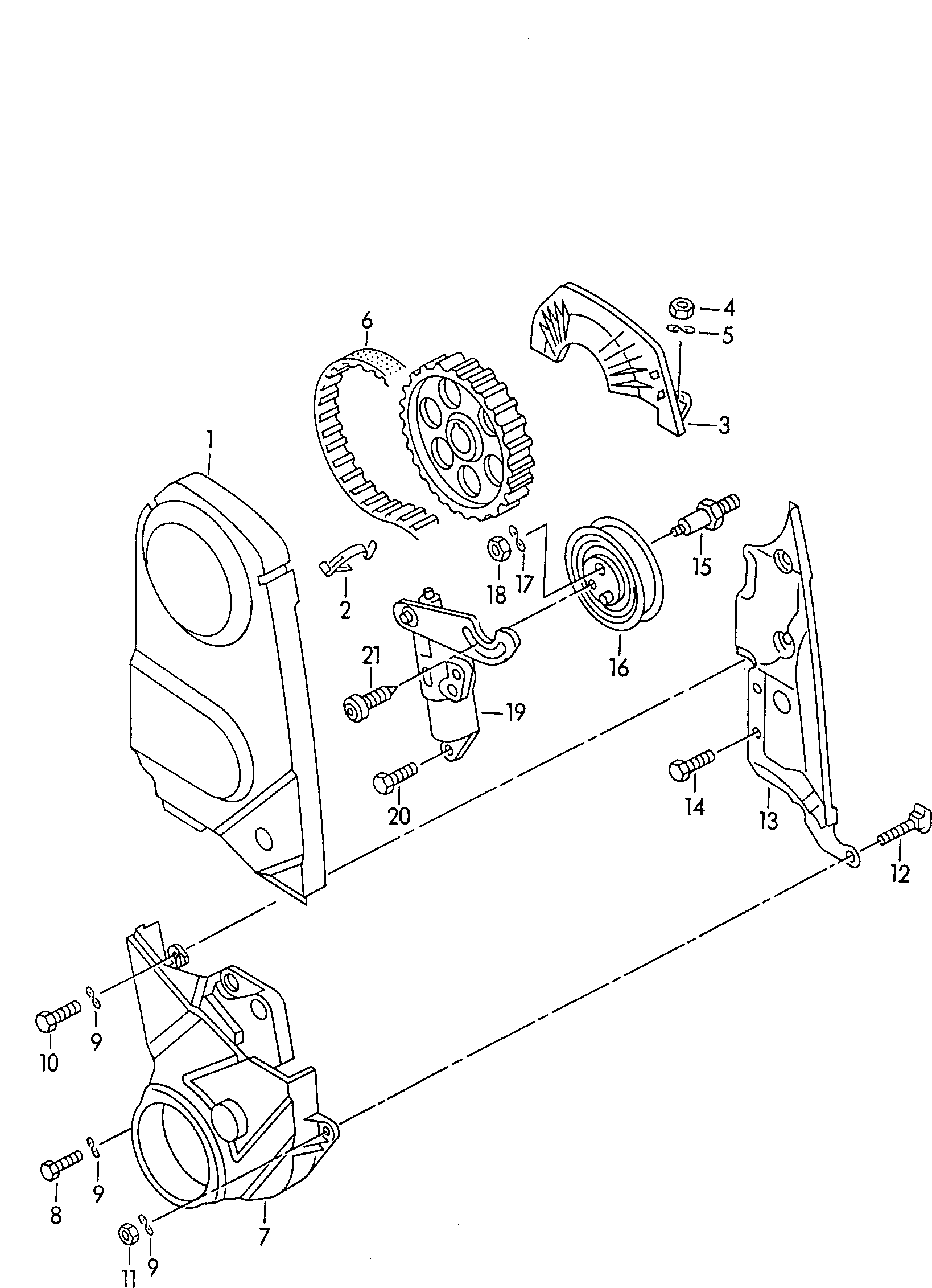 Skoda 026109119B - Timing Belt Set parts5.com