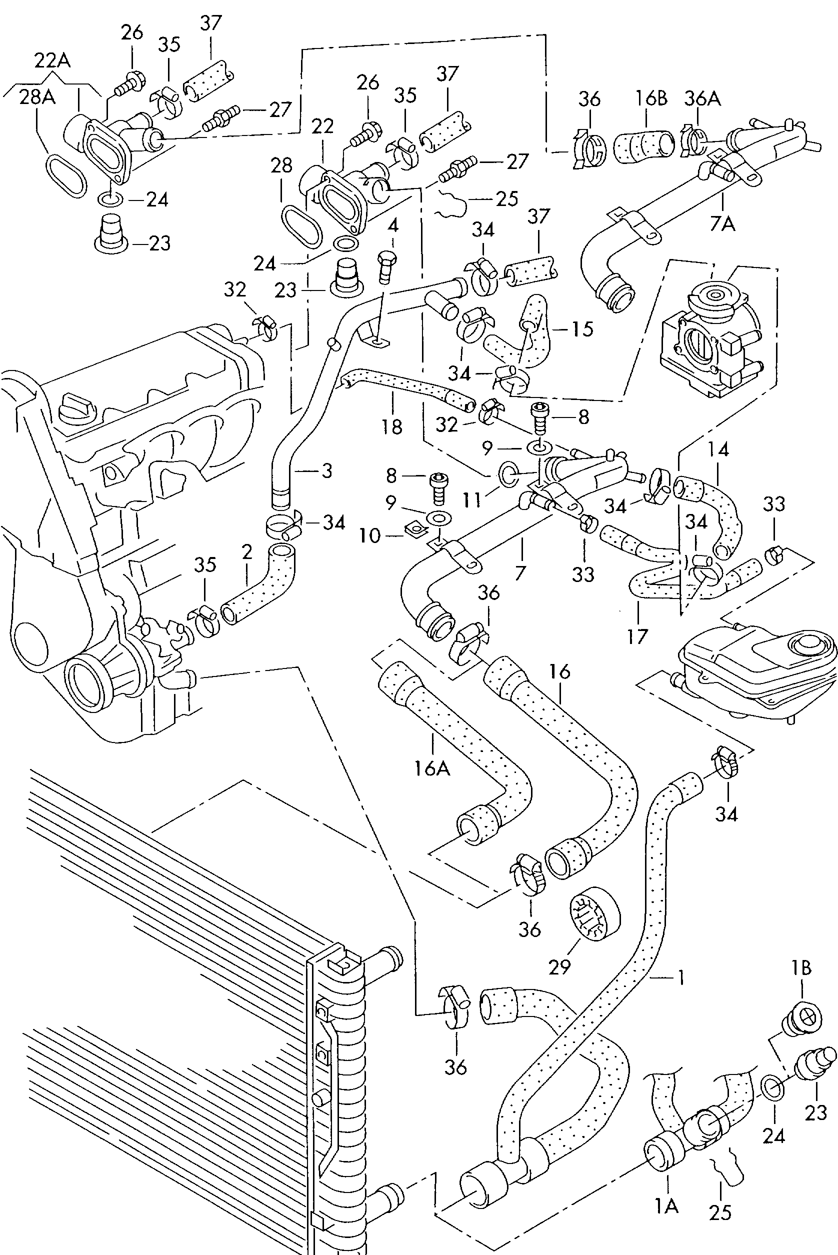 VAG 037121688 - Tesnilo, prirobnica za hladilno sredsvto parts5.com