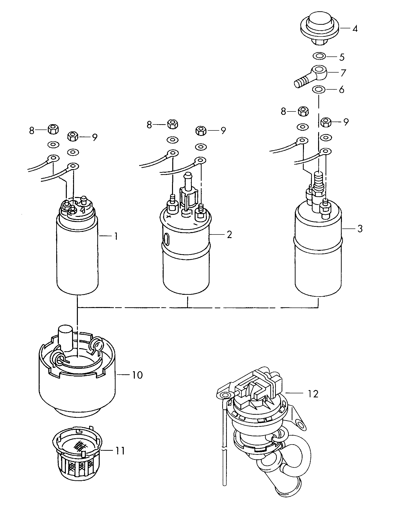 Seat 4B0906087AT - fuel pump with reservoir parts5.com