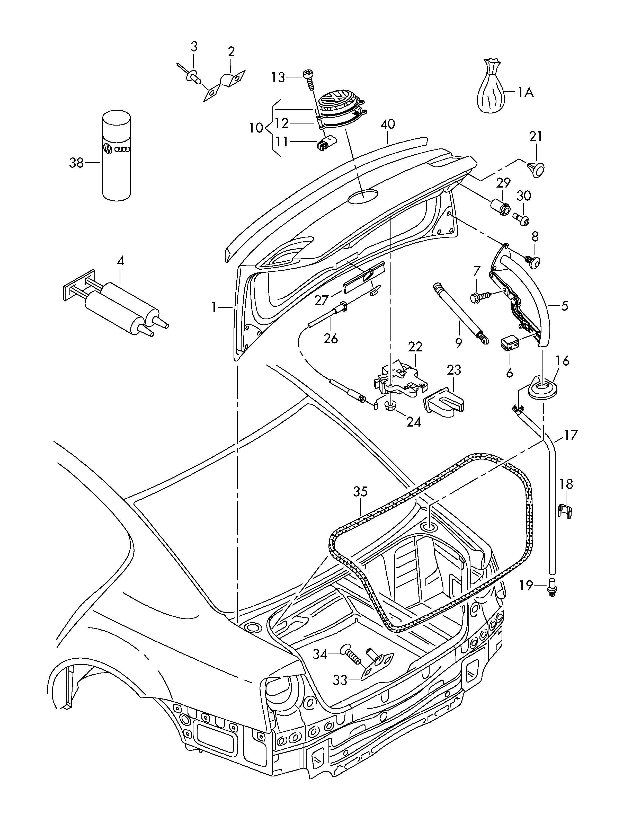 VW 3C5 827 550 C - Αμορτ. αερίου, χώρος αποσκ. / φόρτωσης parts5.com