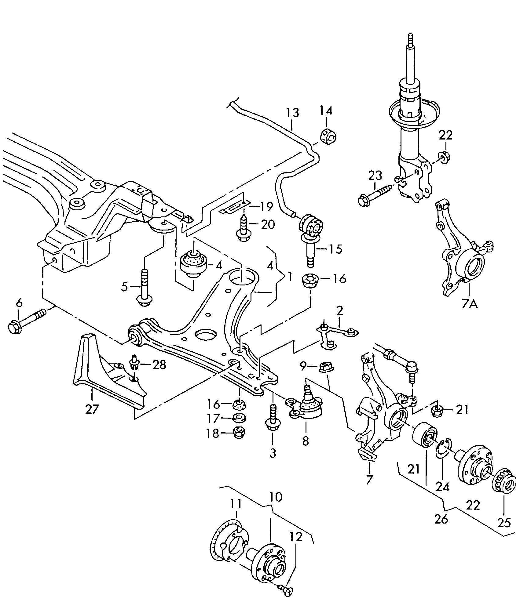 VAG 6N0 407 151A - Brat, suspensie roata parts5.com