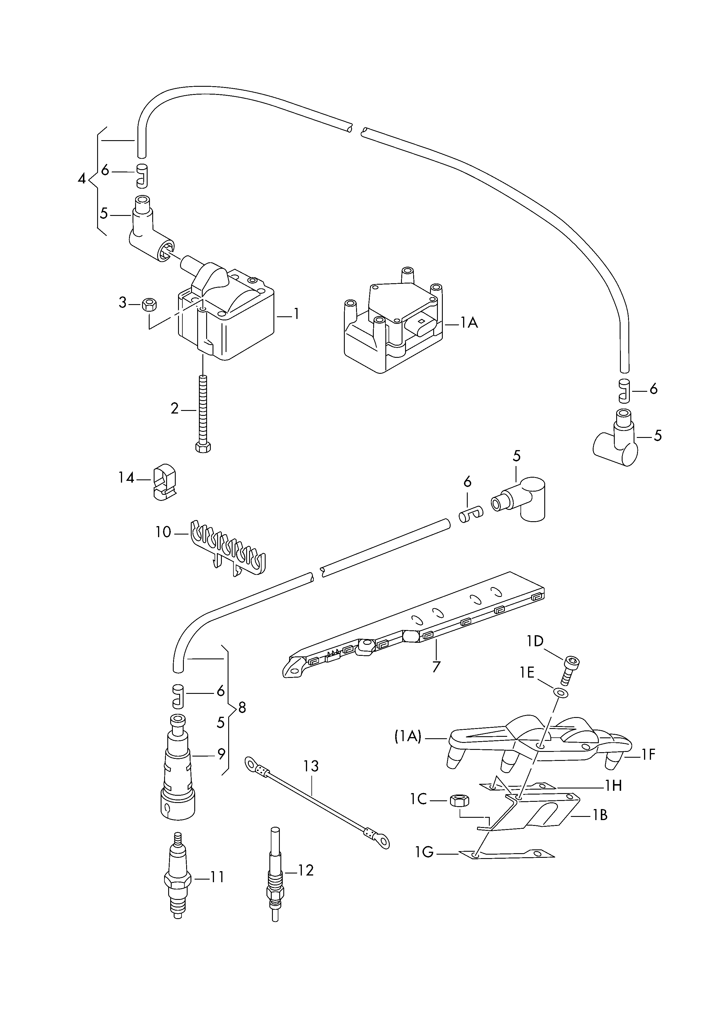 VW 030 905 430 N - Set cablaj aprinder parts5.com