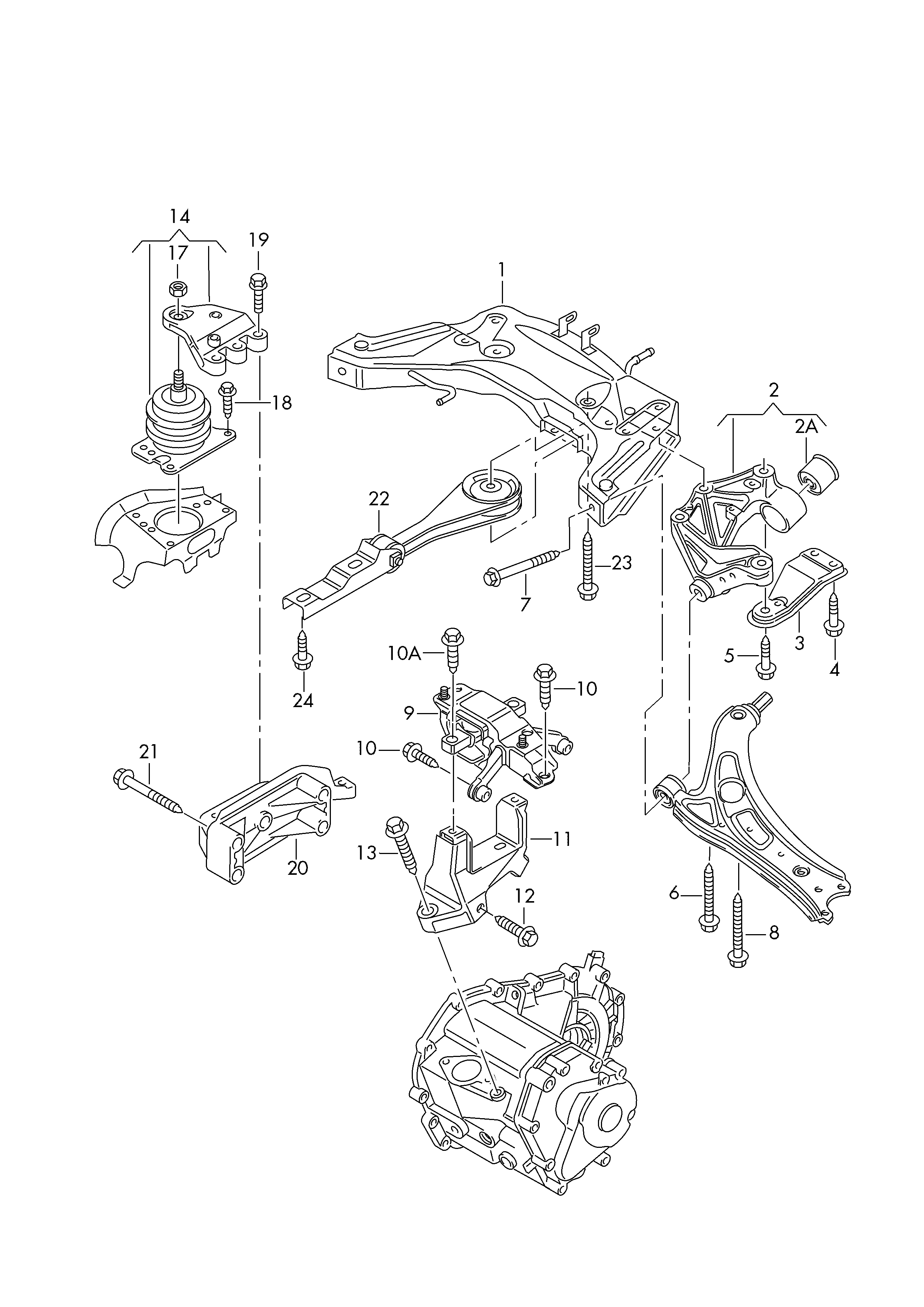 VW 1K0 407 183 E - Suport,trapez parts5.com