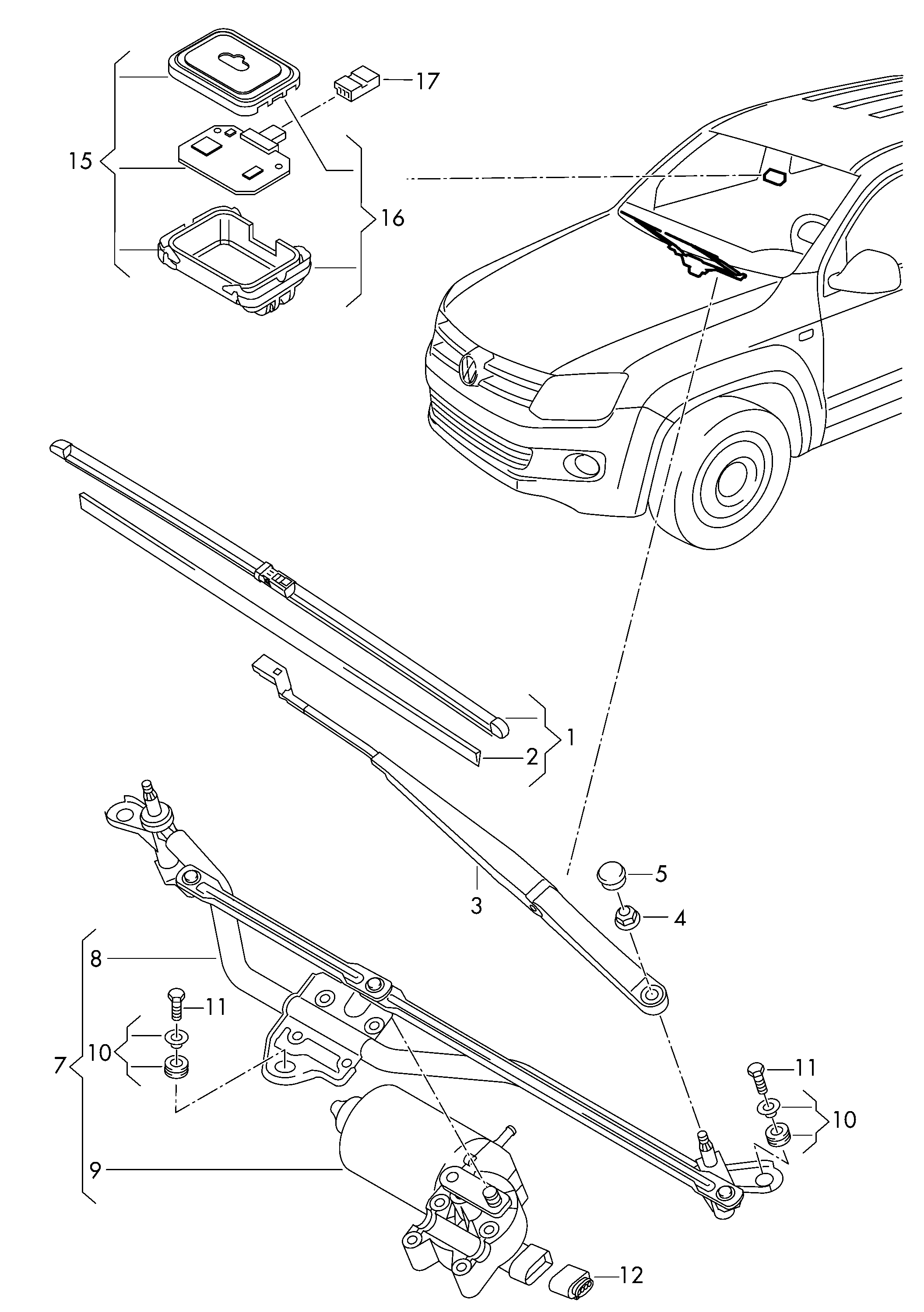 VW 2H1998002 - 1 set aerodynamic wiper blades parts5.com