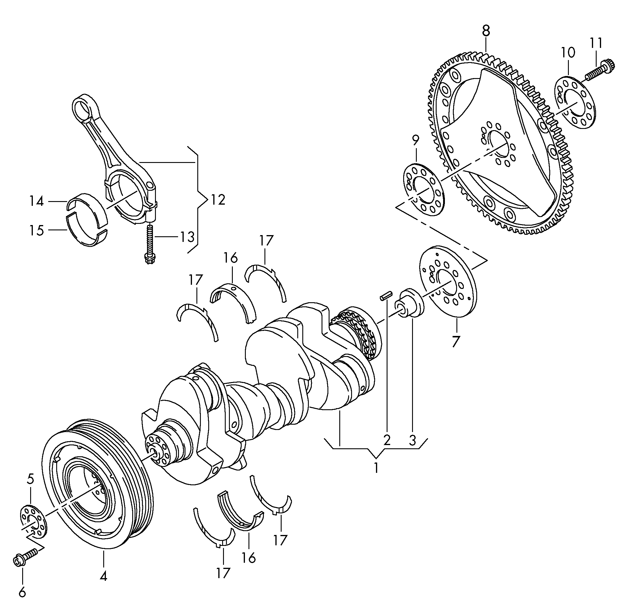 VAG 059 105 591 R - Set rulemt arbore cotit parts5.com