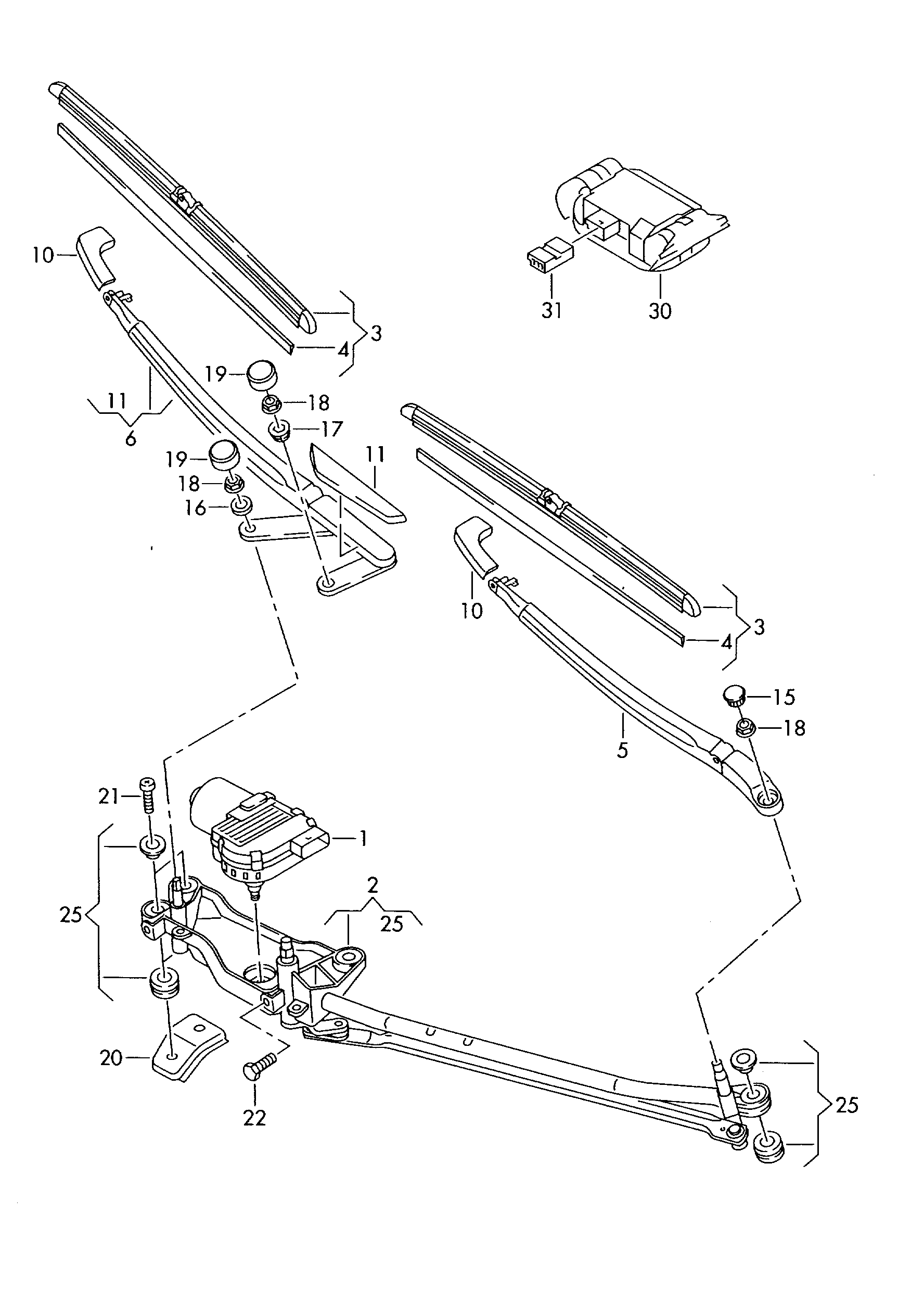 VAG 7L6 955 425 A - Balai d'essuie-glace parts5.com