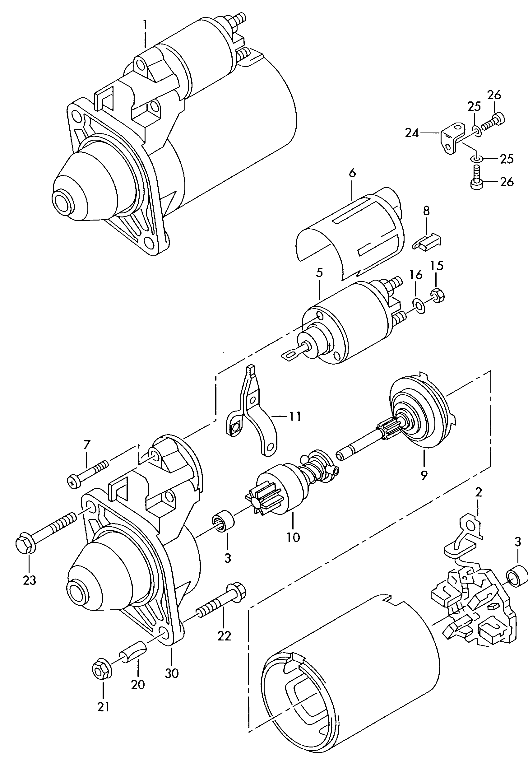 VW 059 911 024 G - Motor de arranque parts5.com