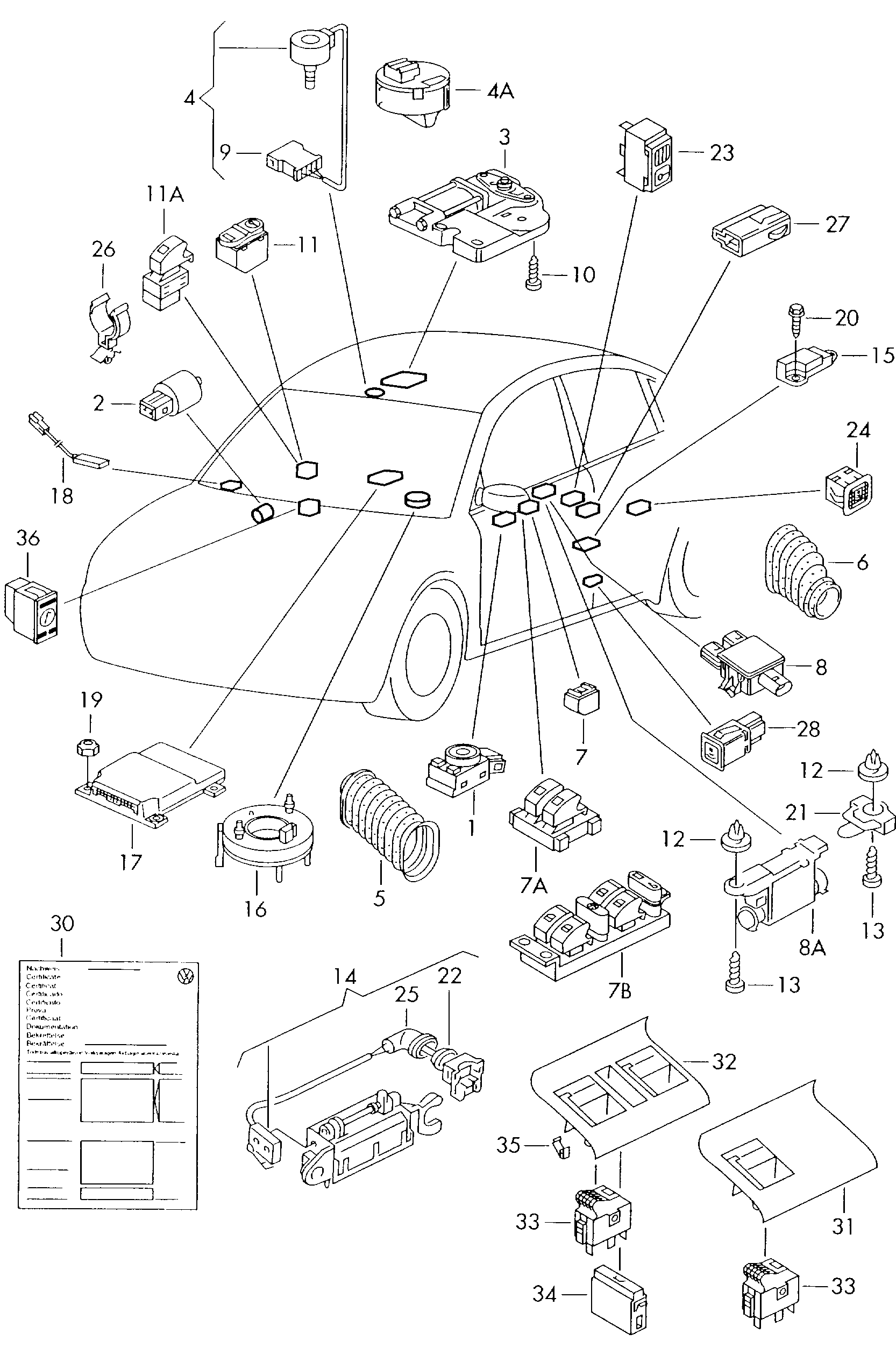 VAG 1J1 959 565 B - Stikalo, nastavitev ogledal parts5.com