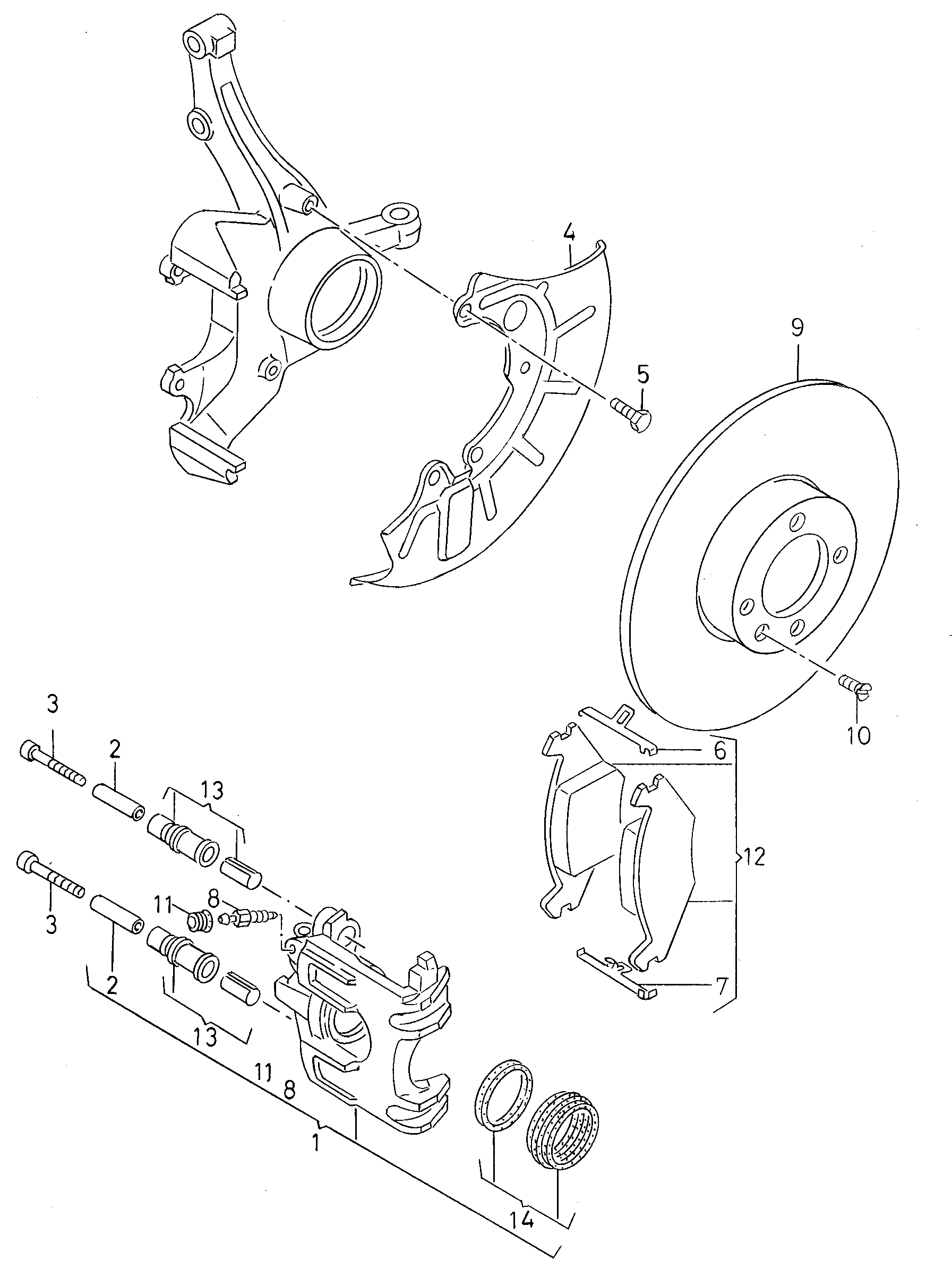 VAG 171 615 221A - Komplet vodećih čahura, kočno sedlo parts5.com