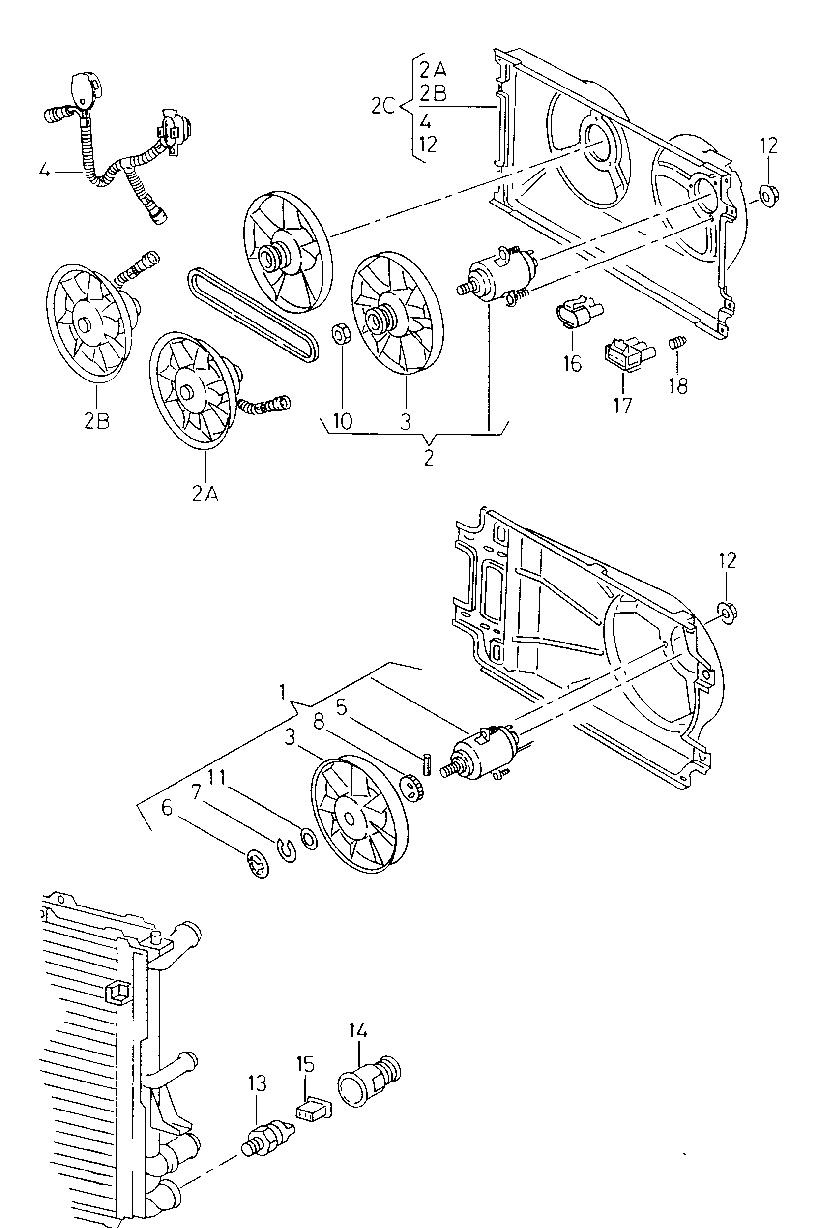 Porsche 165 959 455L - Ventilator, radiator parts5.com