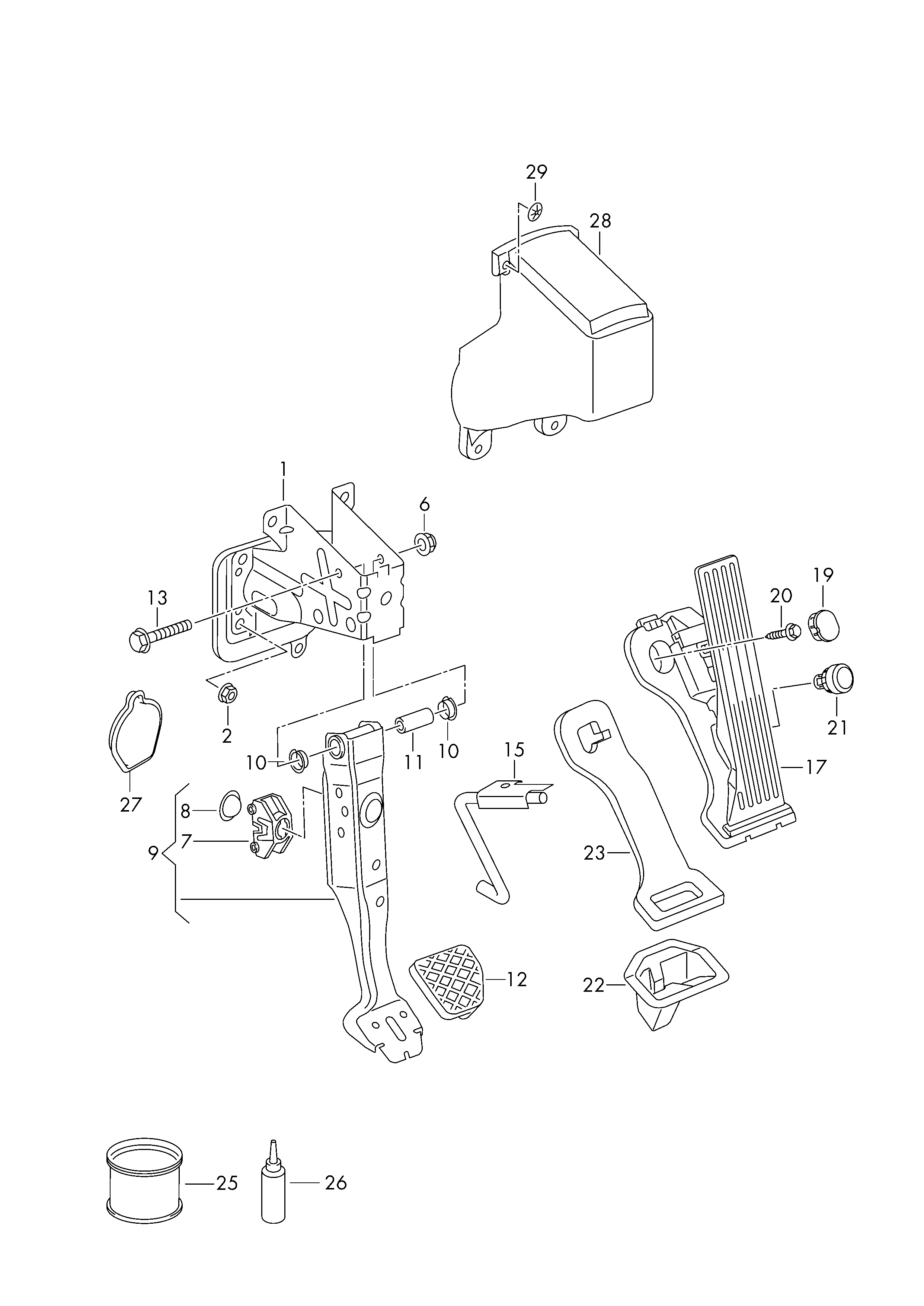 VW 1K1 723 503 AK - Set pedale conducere parts5.com