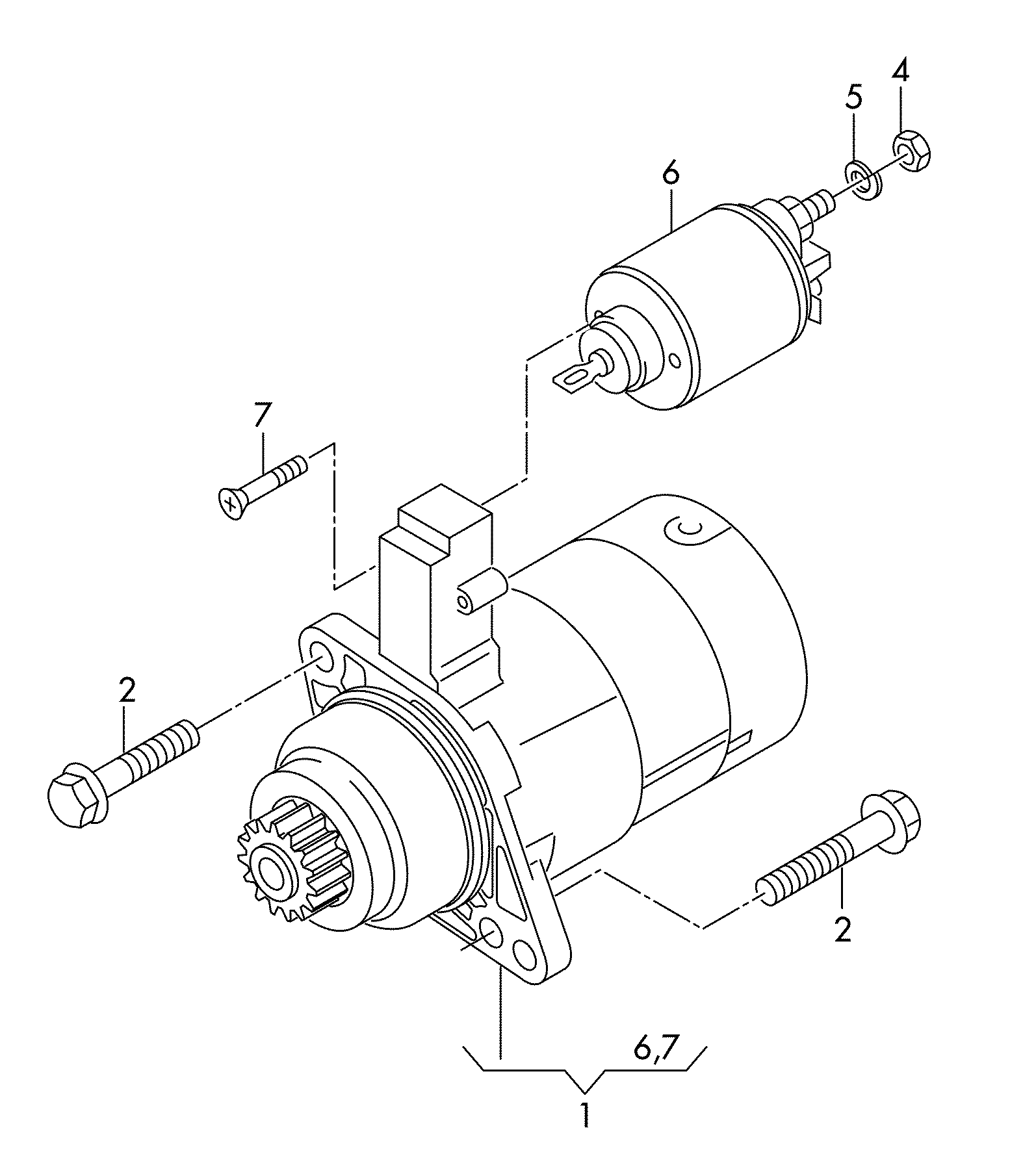 VW 02M911024 X - Starter parts5.com