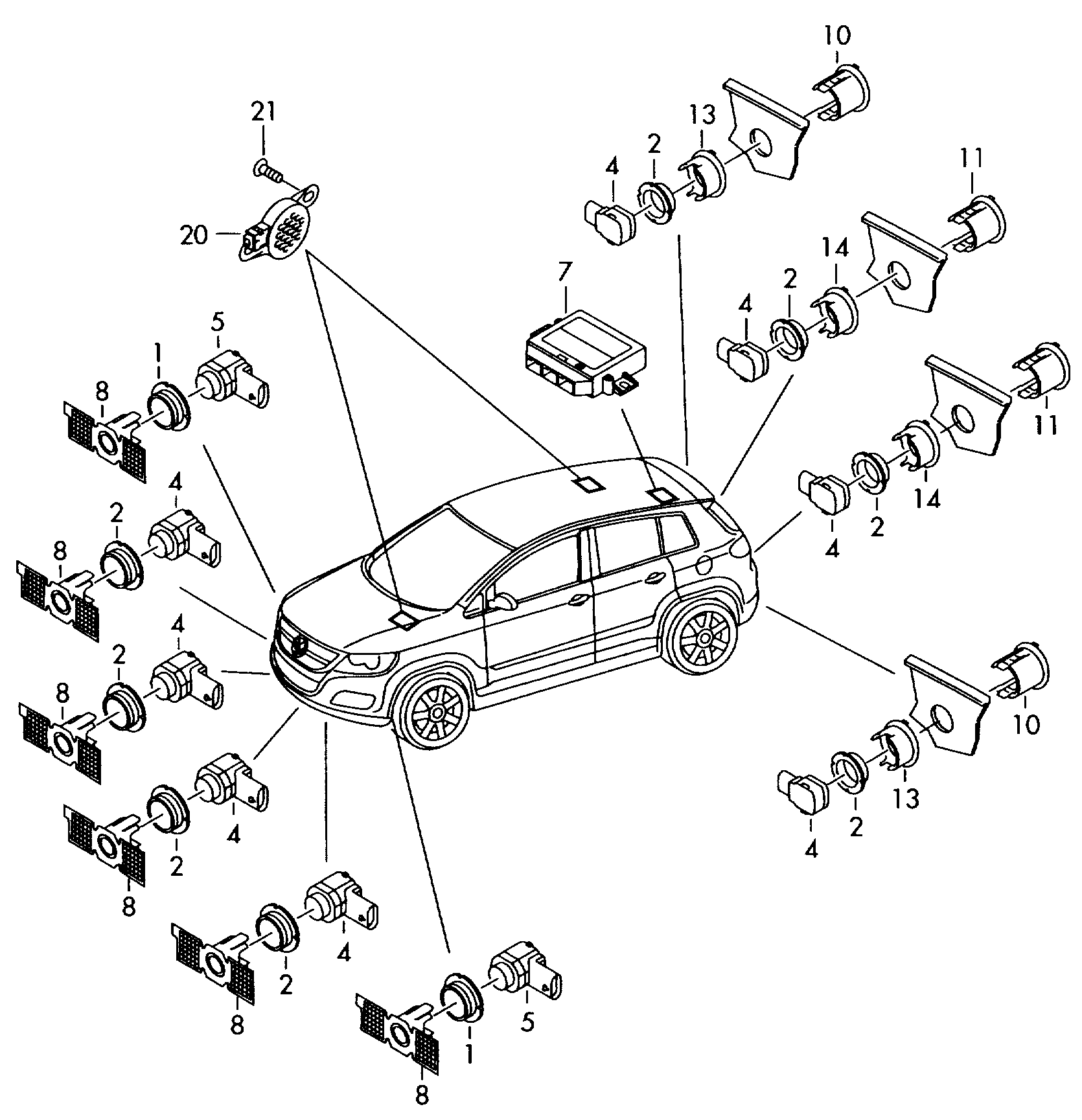 VAG 1T0 919 297A - Sensor, ajutor parcare parts5.com